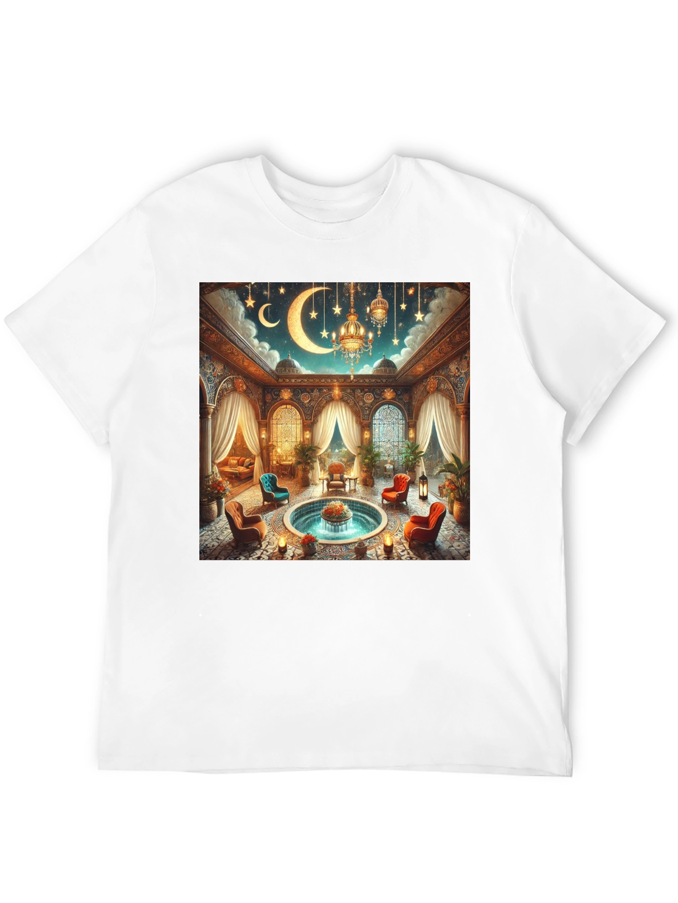 Black Luxury Interior Print T-Shirt view 12