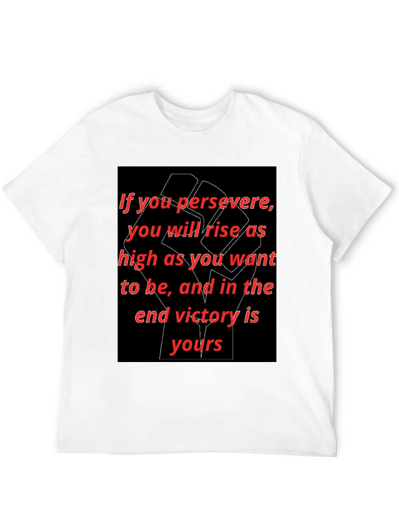 Black Motivational Graphic Tee - 'Persevere' view 12