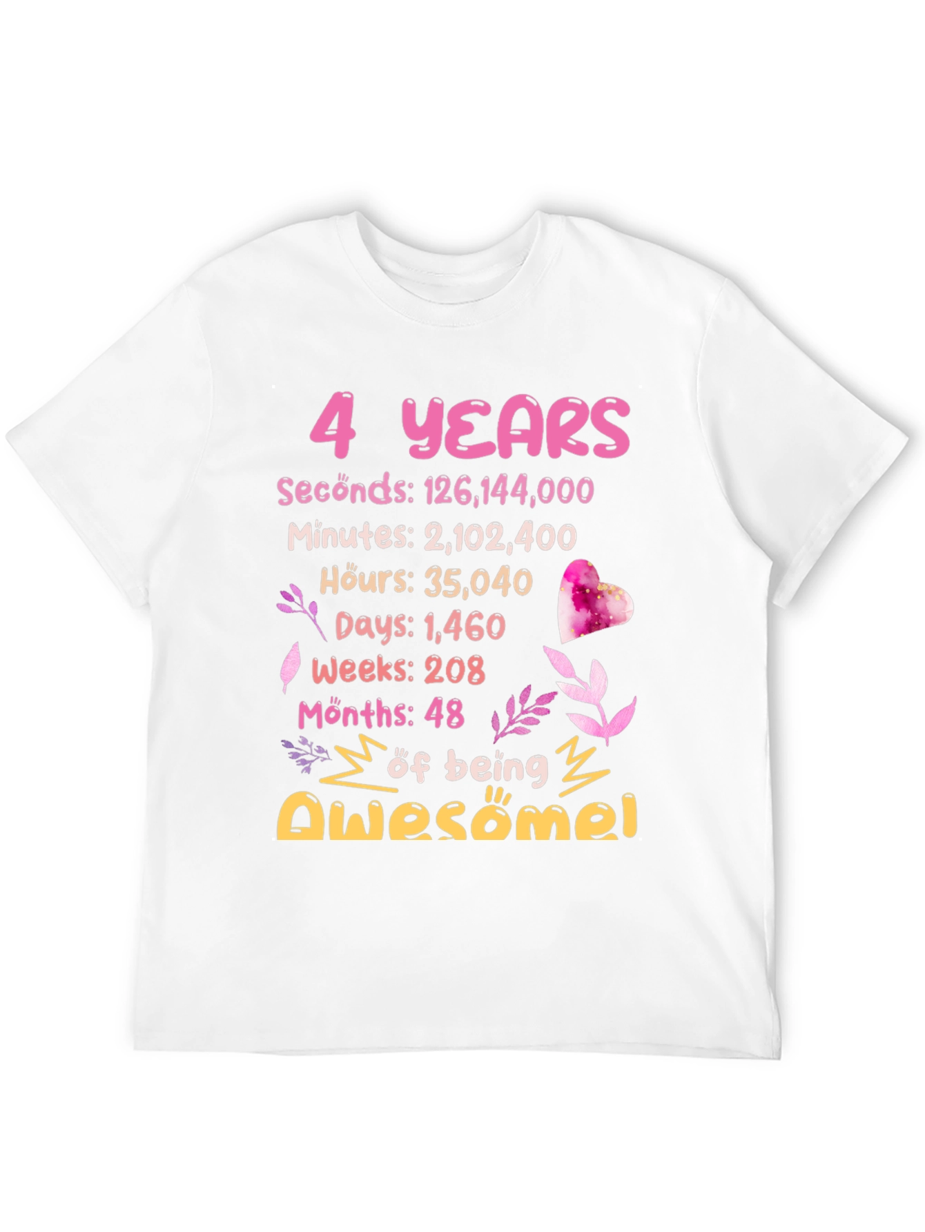 Black 4 Years Awesome T-Shirt view 12