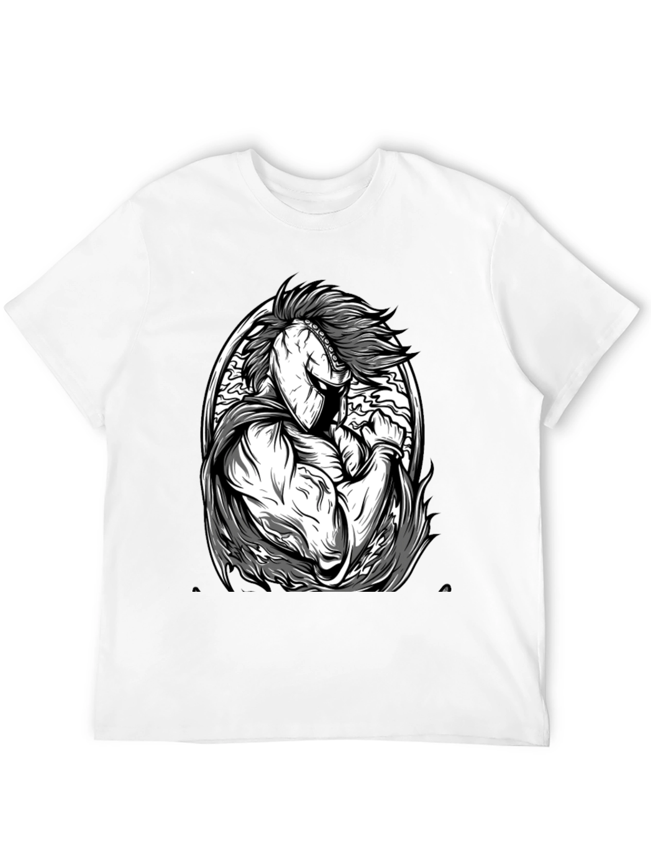 Black Black T-Shirt with Spartan Warrior Graphic view 12