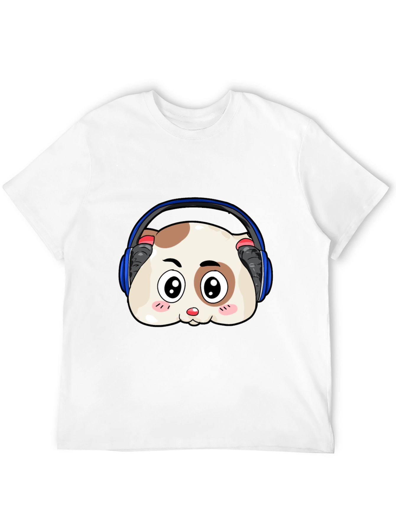 Black Cute Animal Headphone T-Shirt view 12