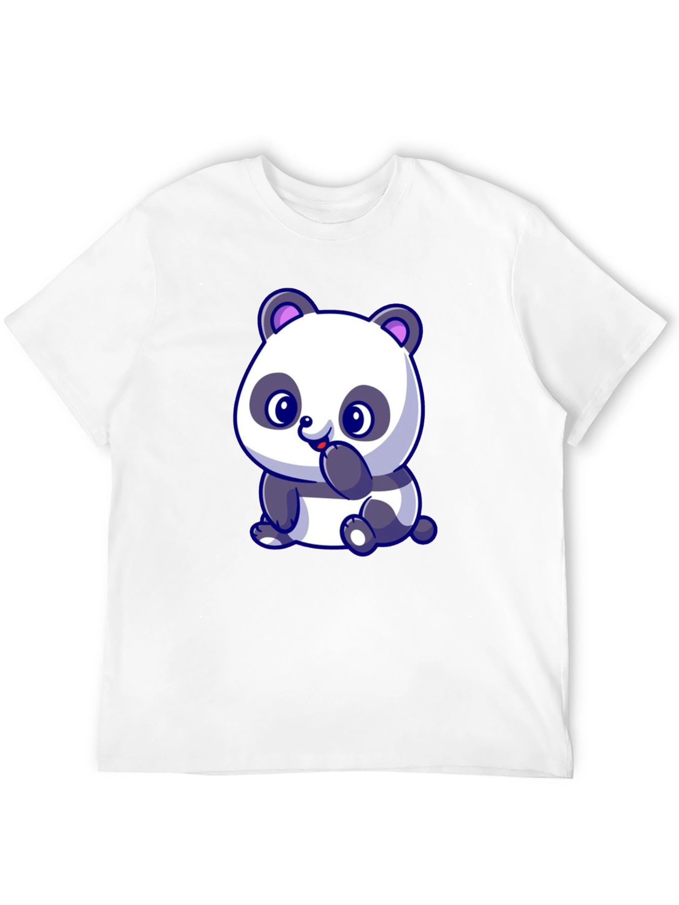 Black Cute Panda Bear Graphic Black T-Shirt view 12