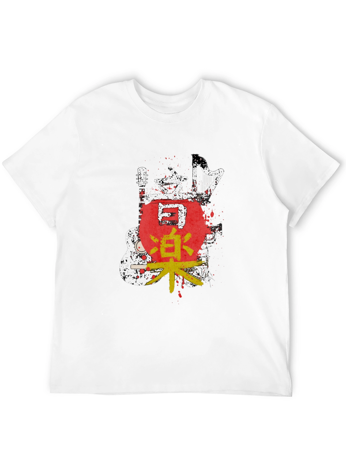 Black Japanese Music Art T-Shirt - Unique Graphic Tee view 12