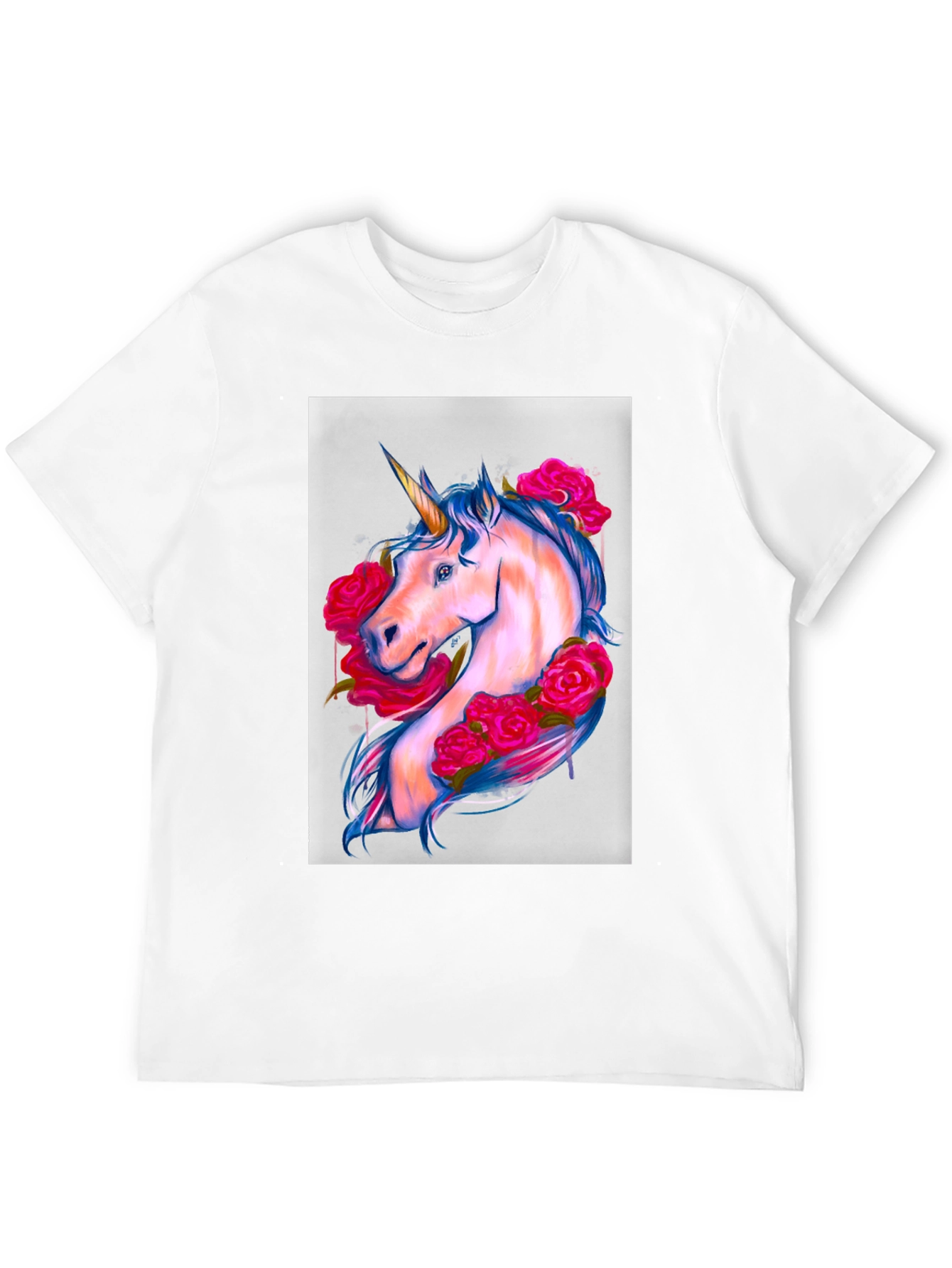 Black Unicorn Floral Graphic Tee - Trendy Print view 12