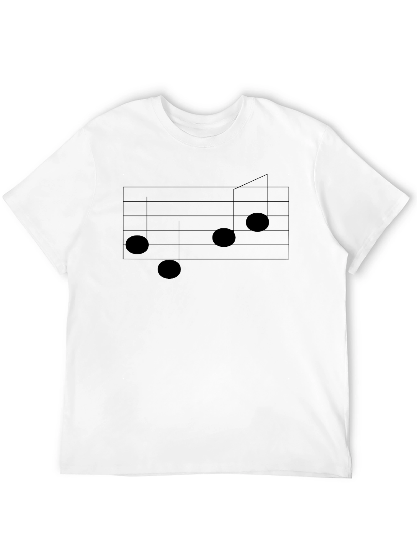 Black Music Note Staff Graphic Black T-Shirt view 12