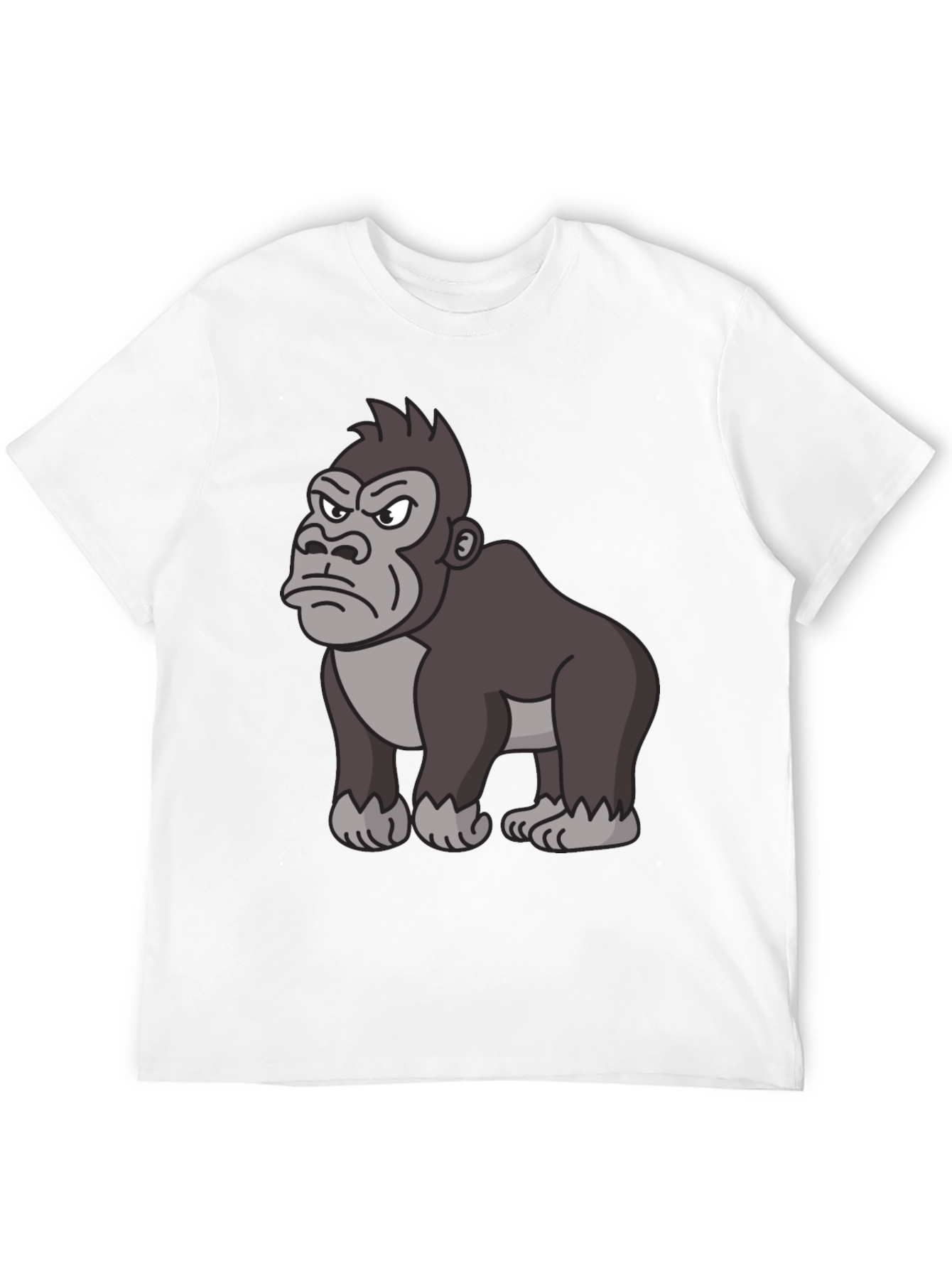 Black Angry Gorilla Cartoon Black T-Shirt view 12