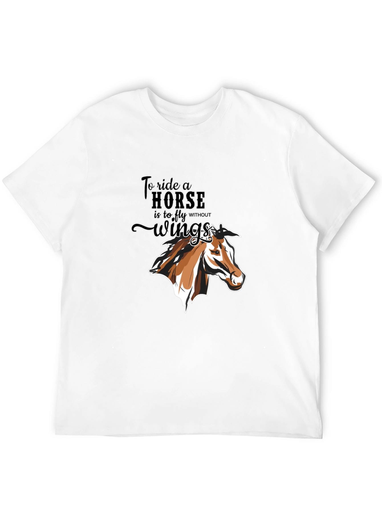 Black Horse T-Shirt: To Ride A Horse is to Fly view 12