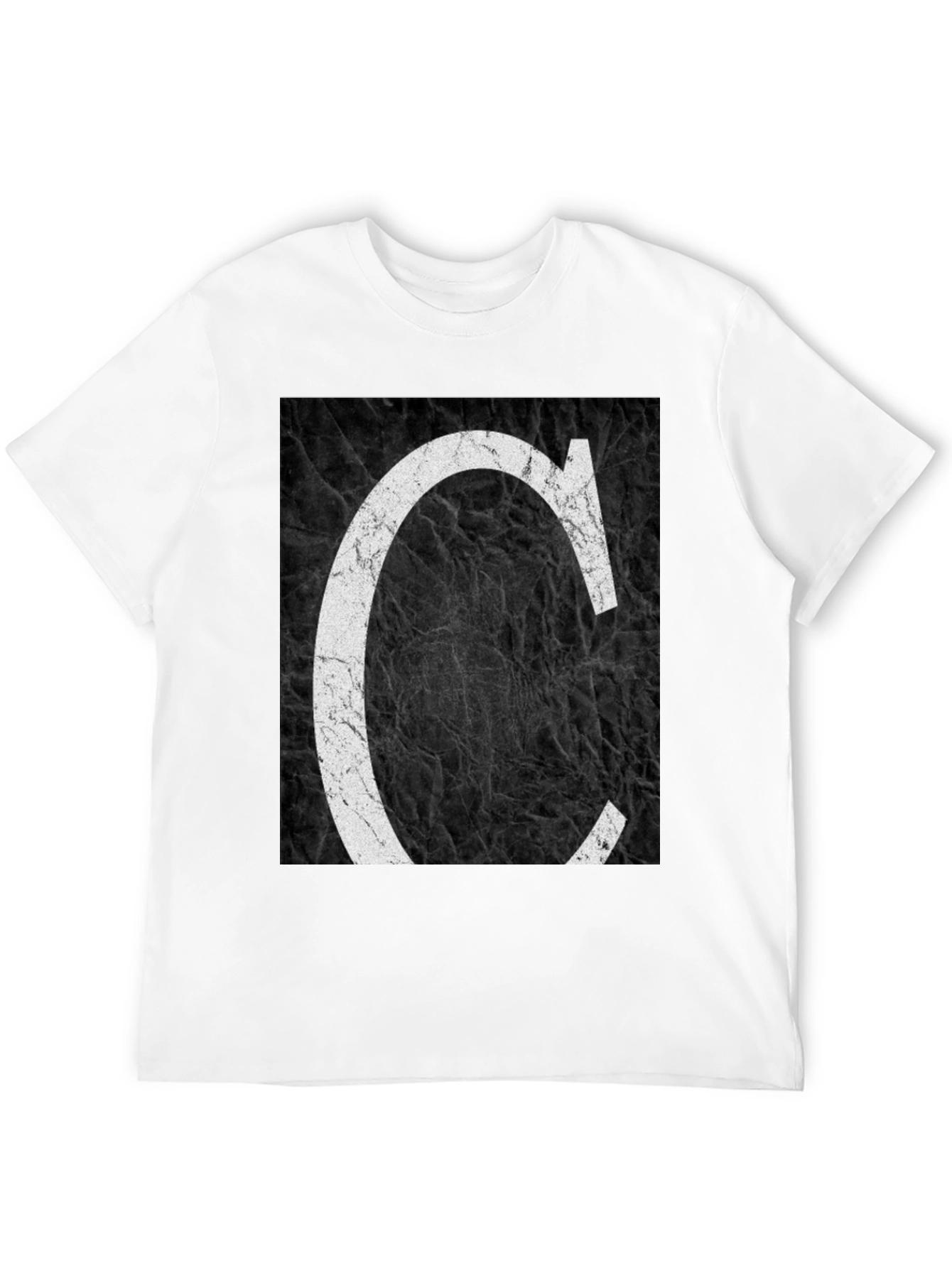 Black Letter C Graphic Tee - Distressed Print view 12