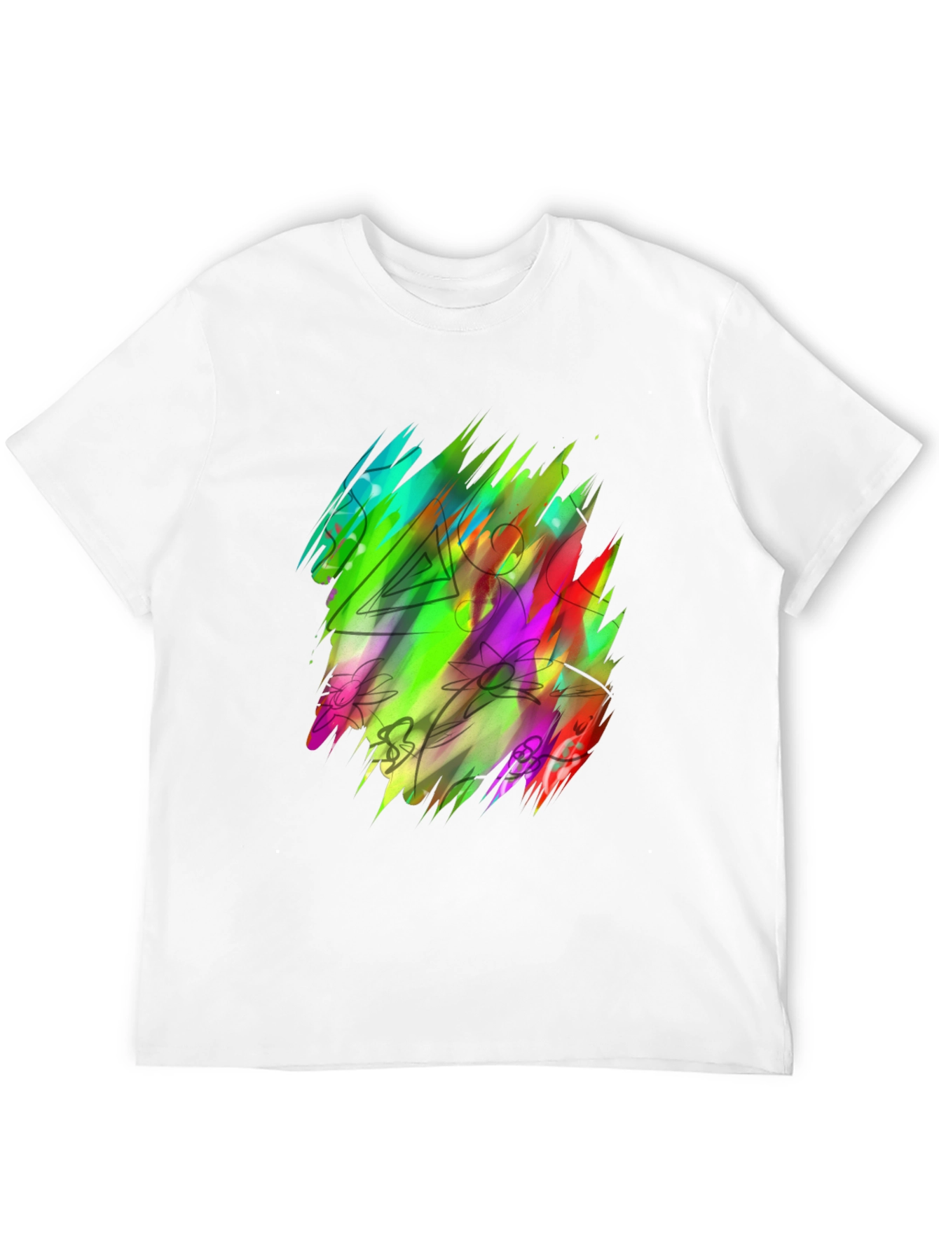 Black Vibrant Abstract Art Black T-Shirt view 12
