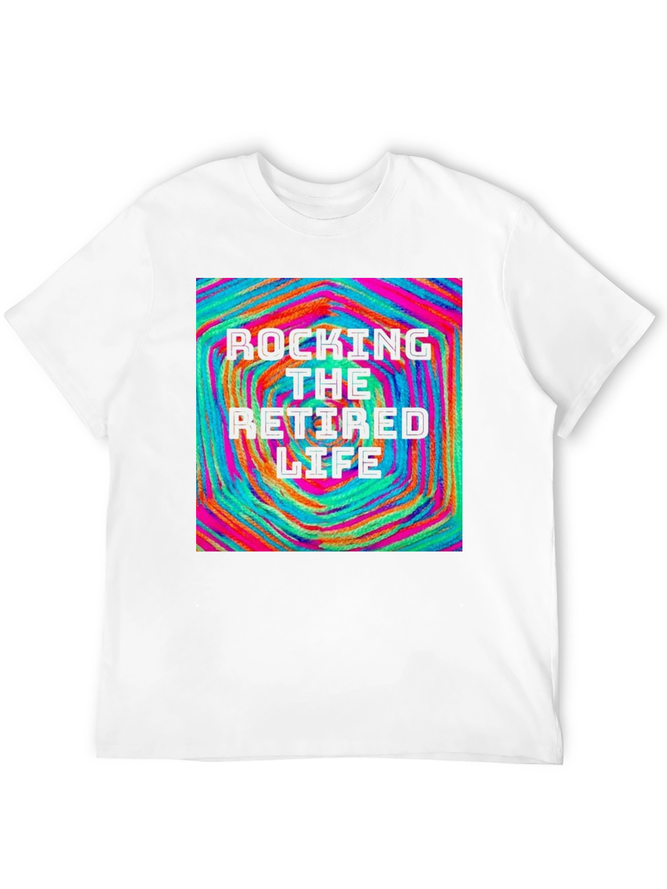 Black Rocking The Retired Life T-Shirt - Colorful Design view 12