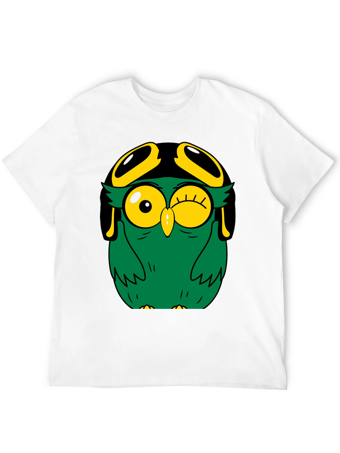 Black Pilot Owl Graphic Tee - Black Cotton Blend view 12