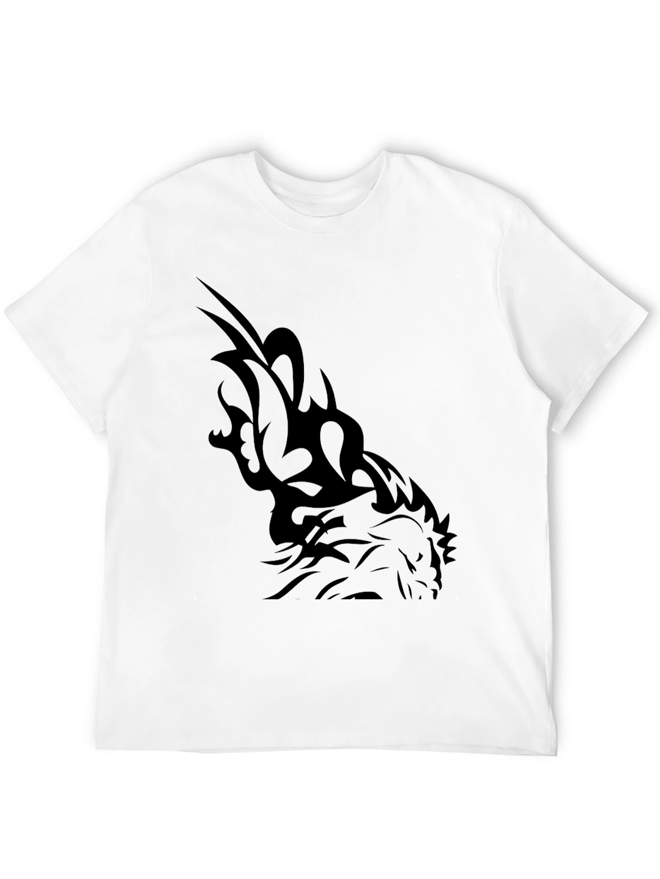 Black Tribal Dragon Graphic Tee - Men's Black T-Shirt view 12