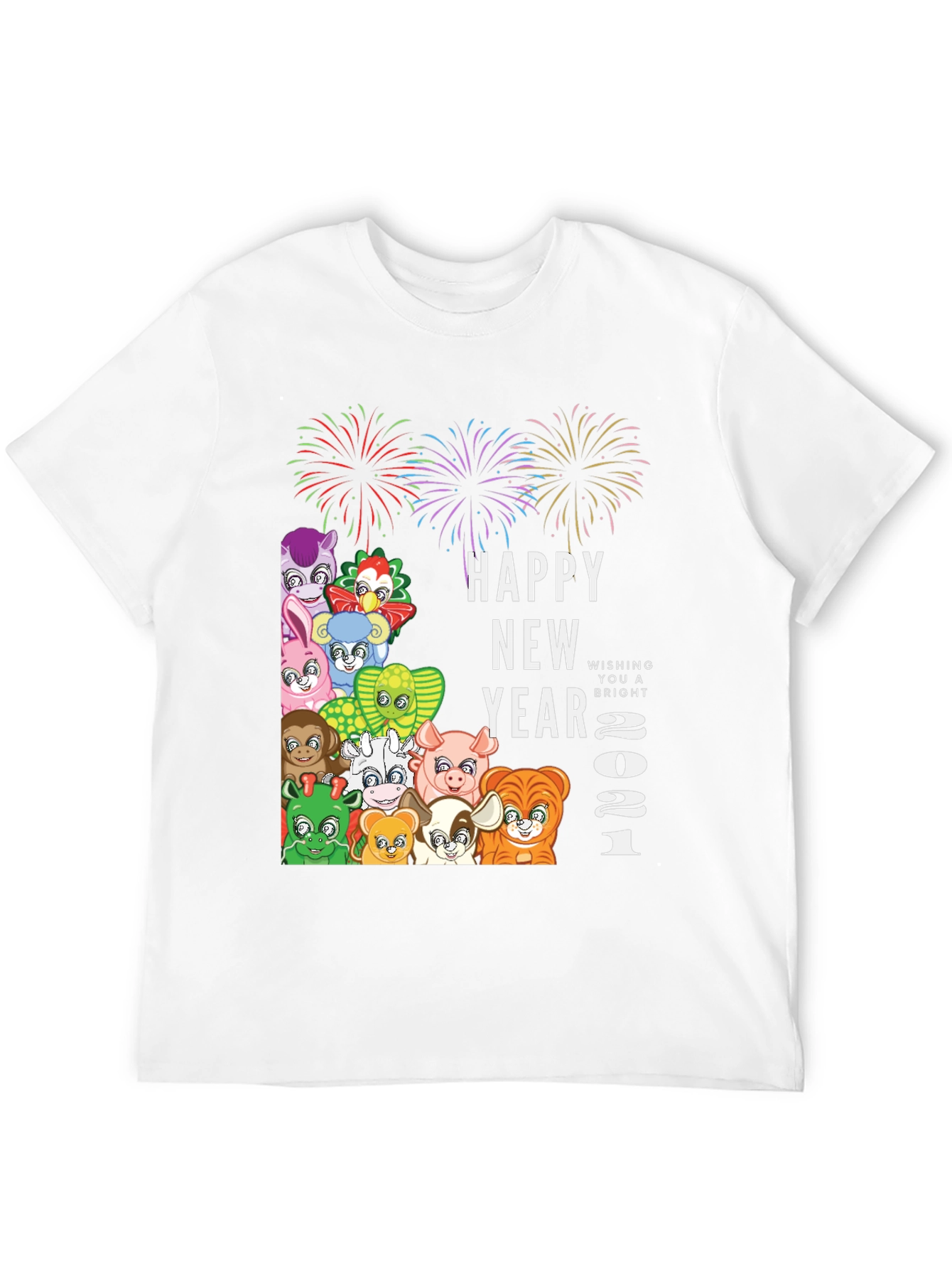 Black Happy New Year 2021 Animals T-Shirt view 12