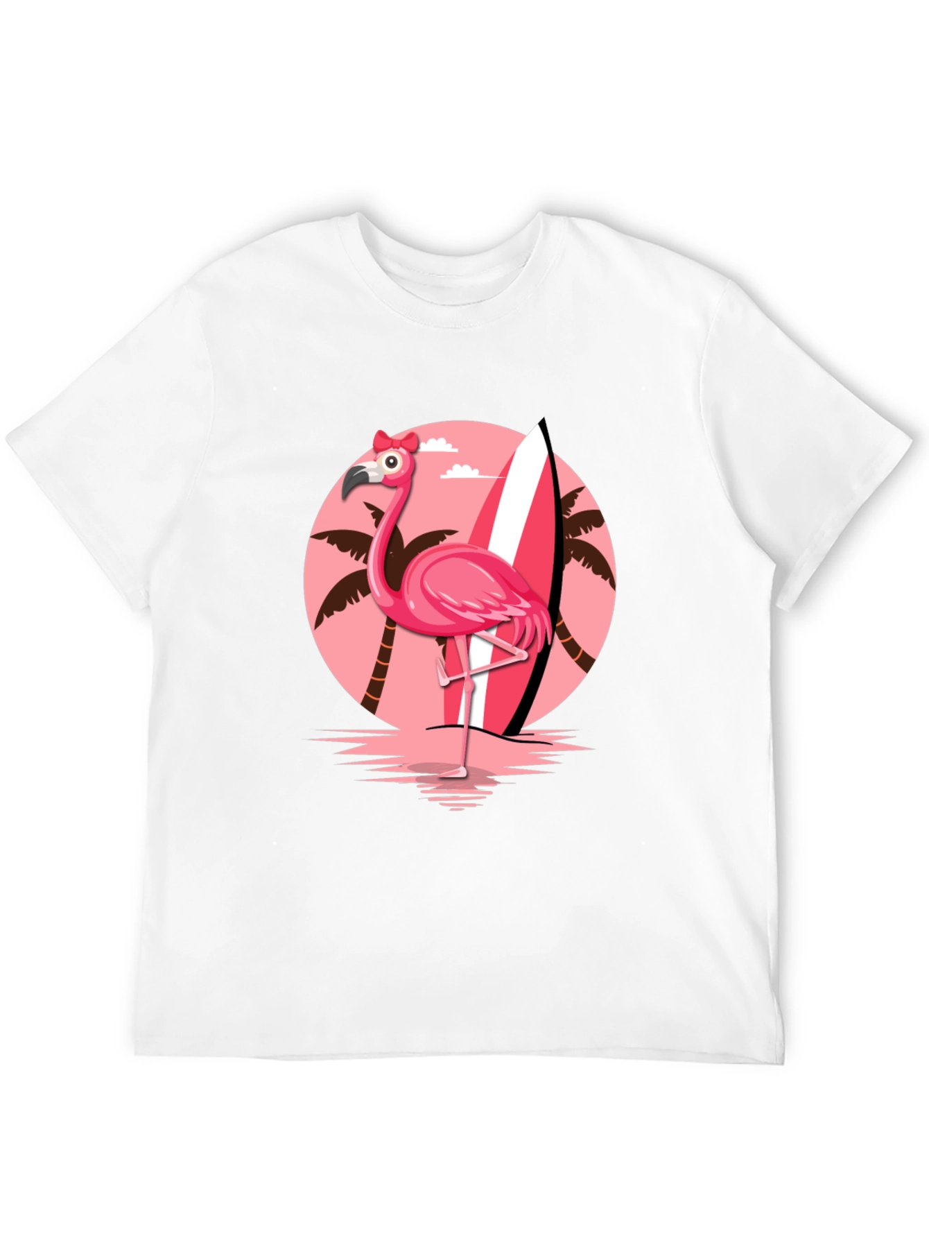 Black Flamingo Surf T-Shirt - Tropical Summer Tee view 12