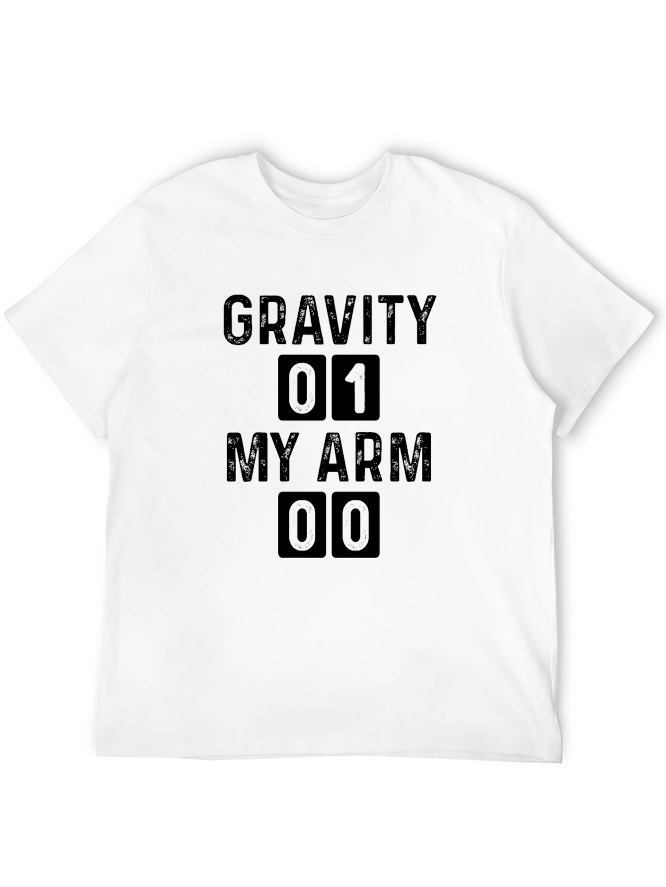 Black Gravity 01 My Arm 00 Men's Black T-Shirt view 12