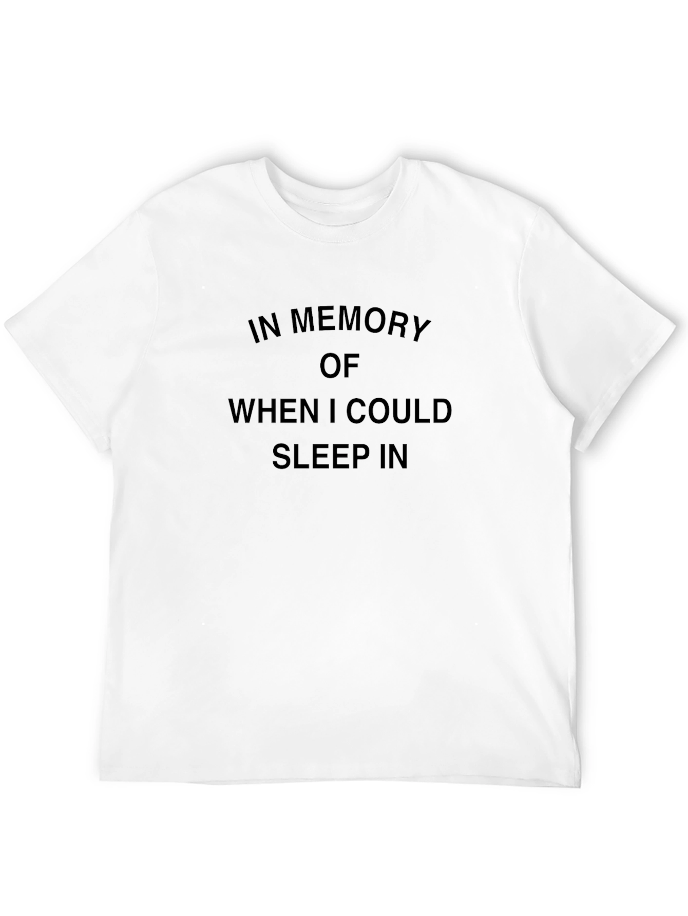 Black Funny "Sleep In" Graphic Tee - Black Crew Neck view 12