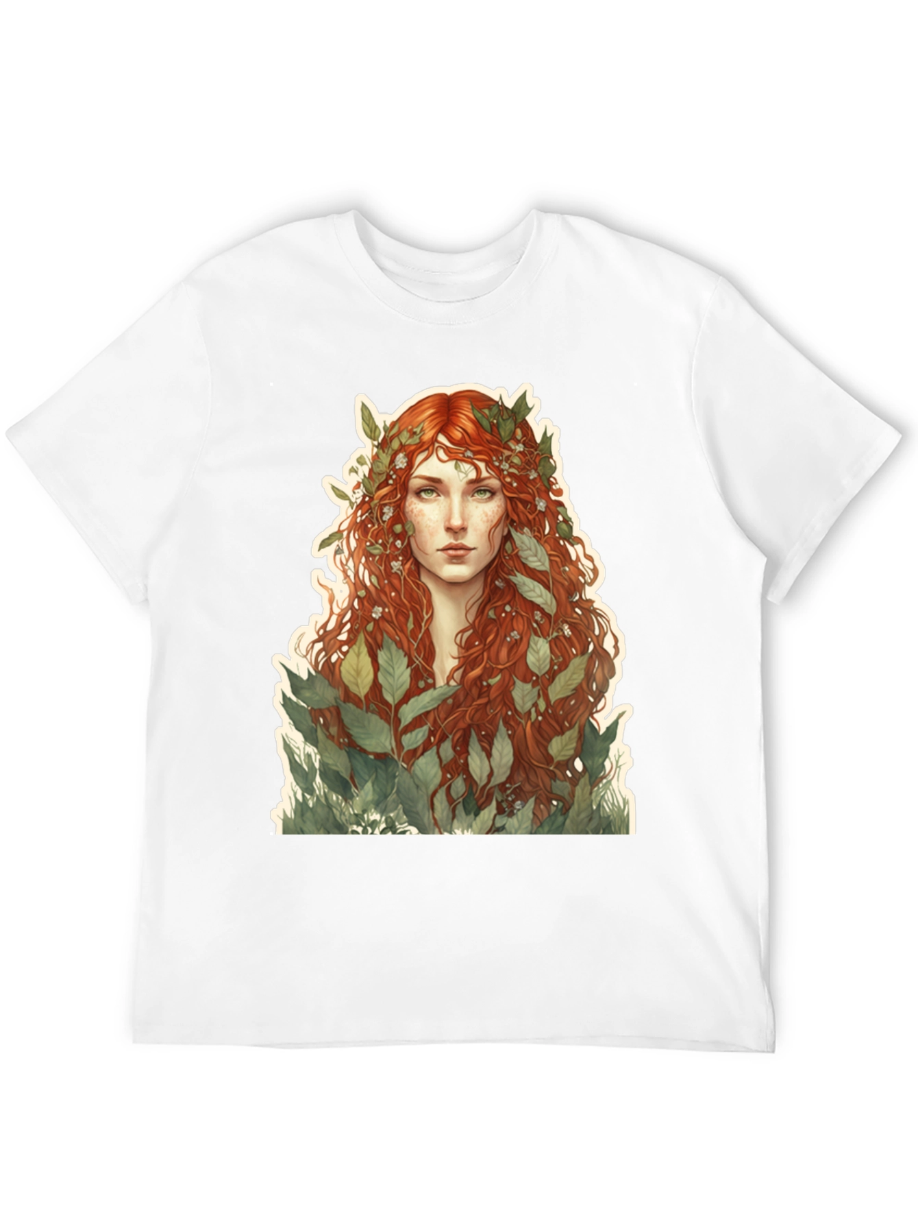 Black Nature Goddess Graphic Tee - Black Cotton T-Shirt view 12