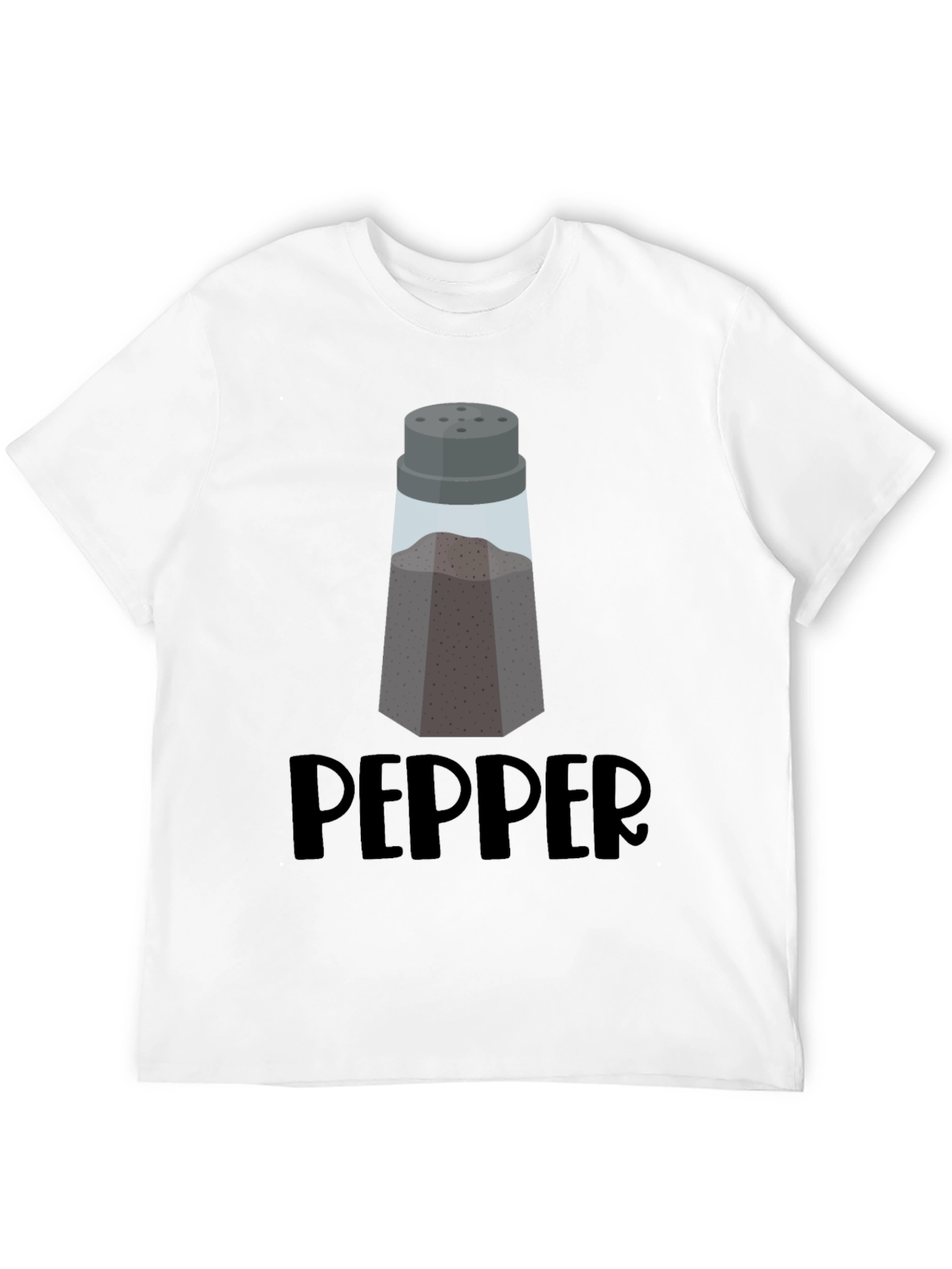 Black Men's Black Pepper Shaker Graphic T-Shirt view 12