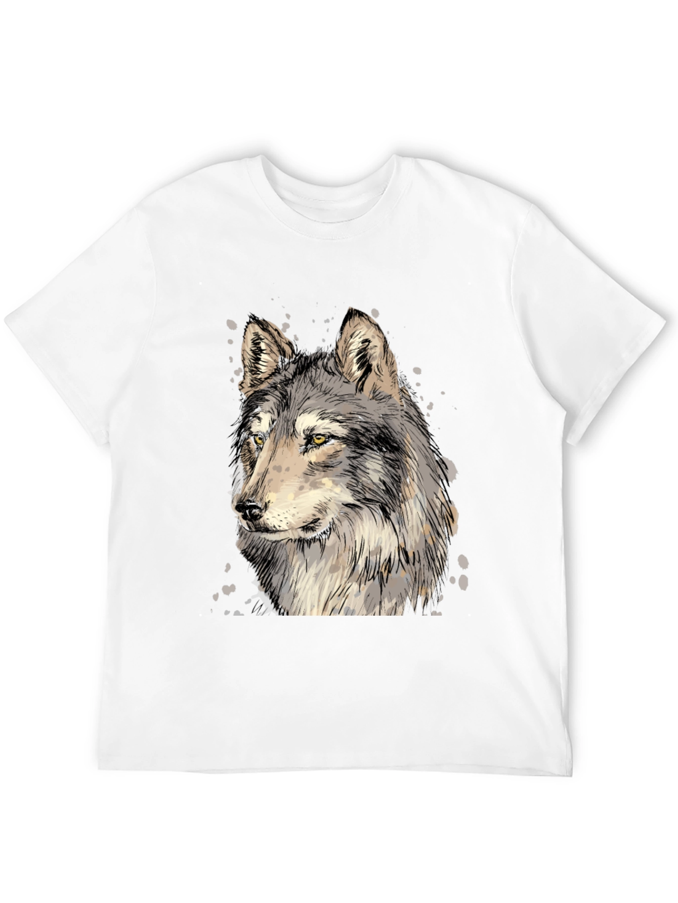 Black Wolf Graphic Print Black T-Shirt view 12