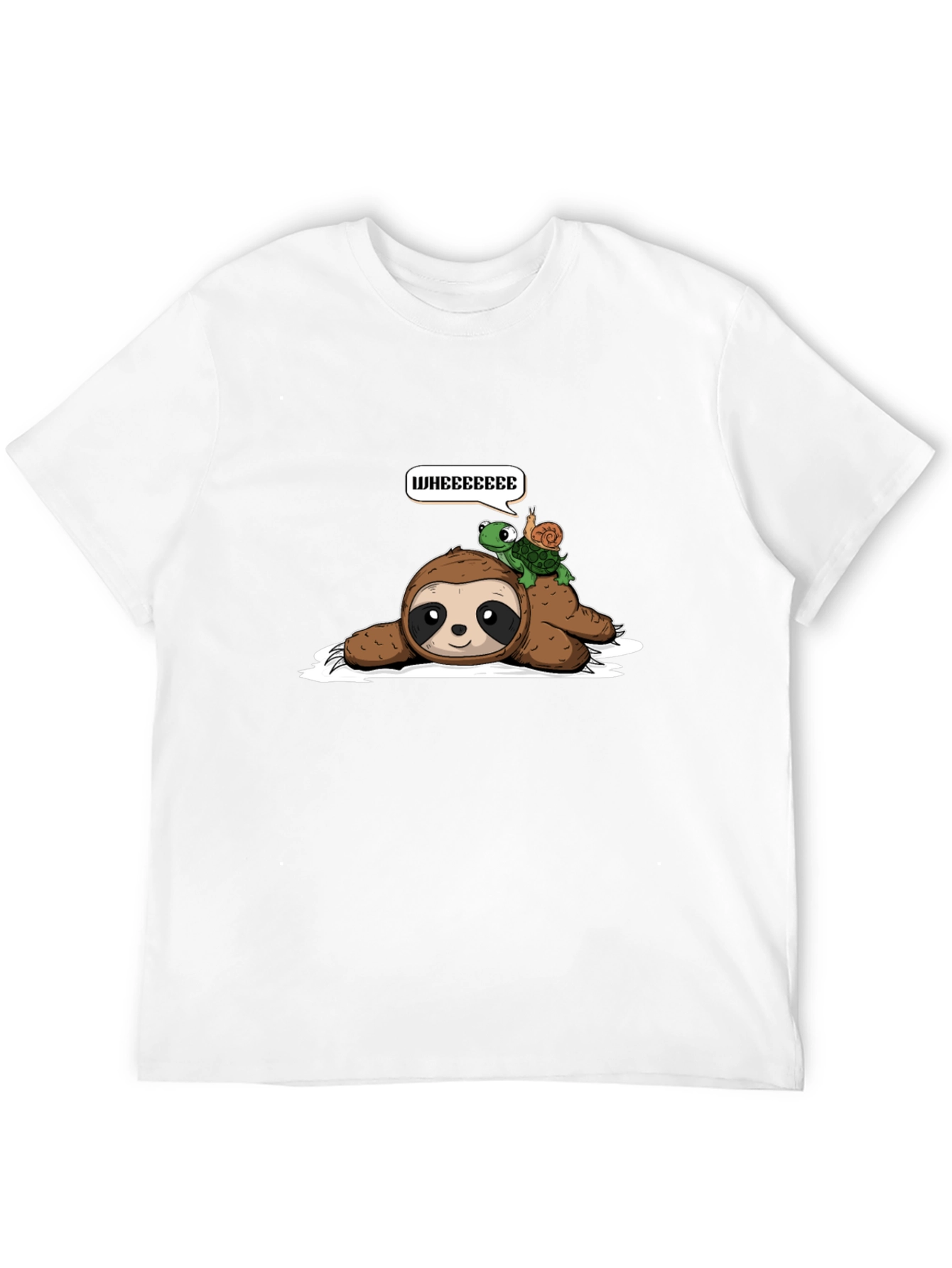 Black Sloth, Turtle, Snail 'Wheee' Graphic T-Shirt view 12