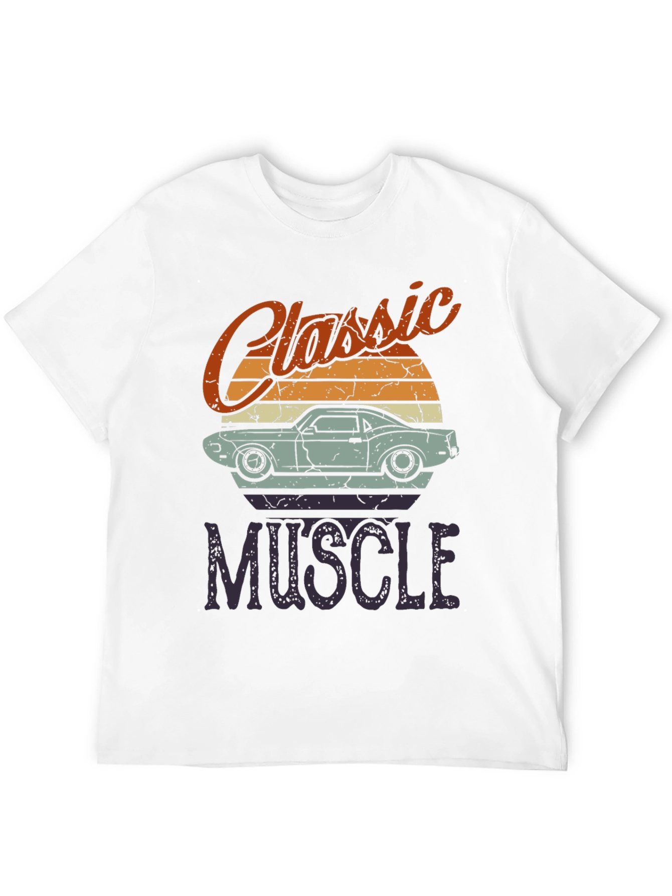 Black Classic Muscle Car Graphic T-Shirt view 12