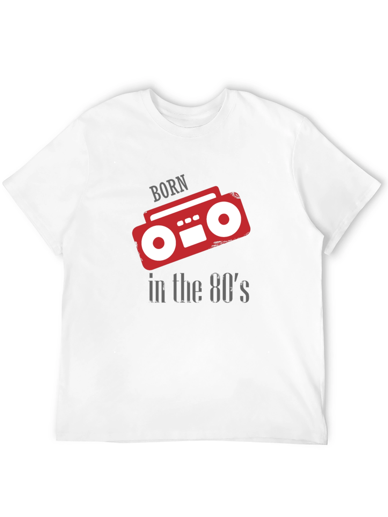 Black Born in the 80's Retro Boombox Graphic T-Shirt view 12