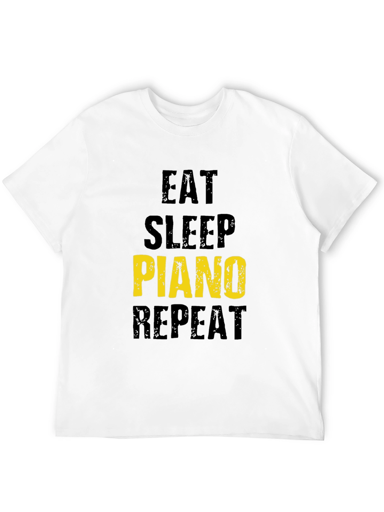 Black Eat Sleep Piano Repeat Black T-Shirt view 12