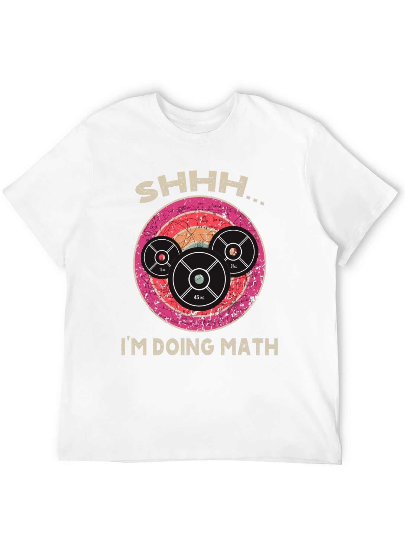 Black Shhh I'm Doing Math Gym Weightlifting T-Shirt view 12