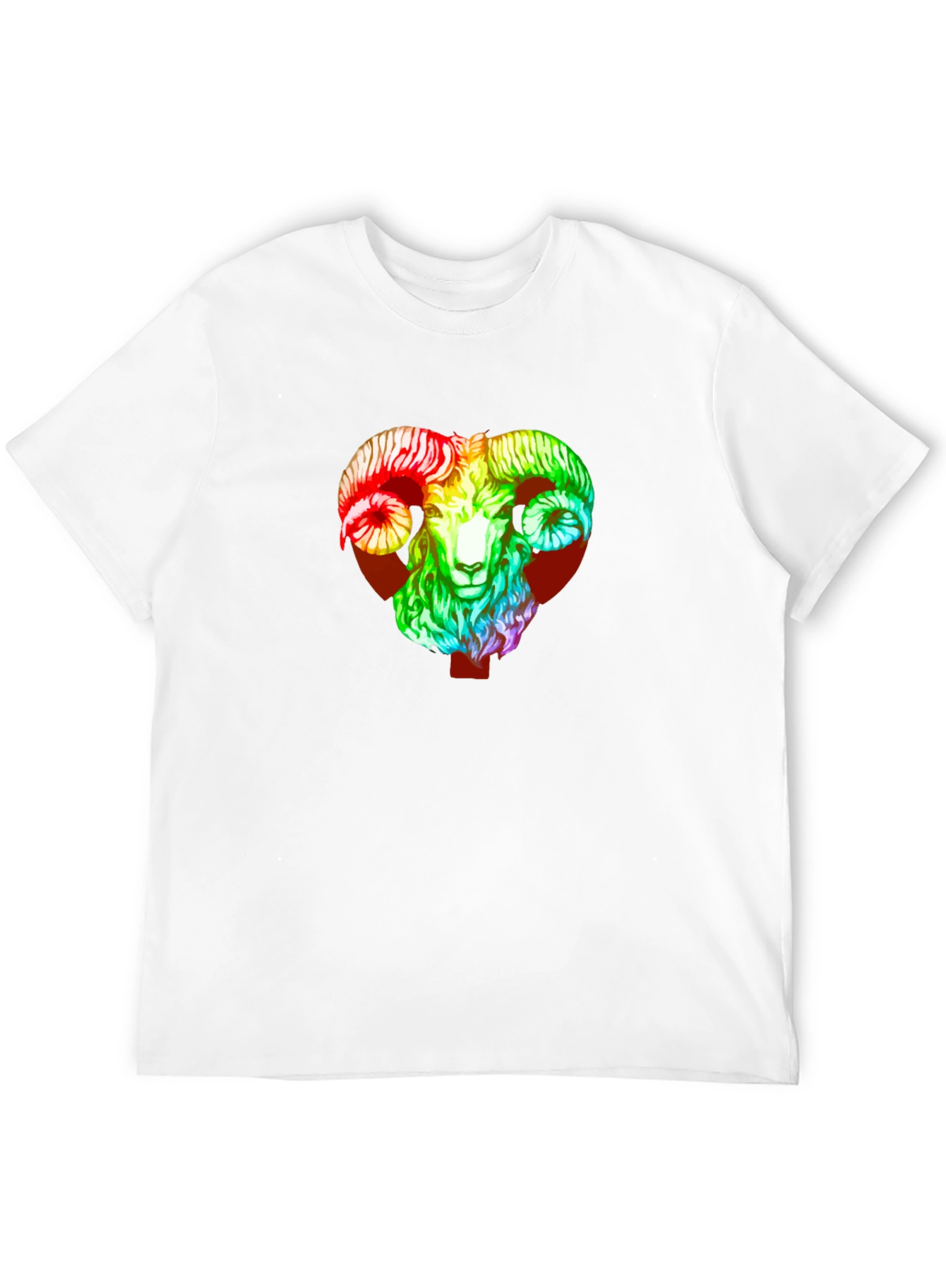 Black Rainbow Ram Graphic Tee - Black Unisex T-Shirt view 12