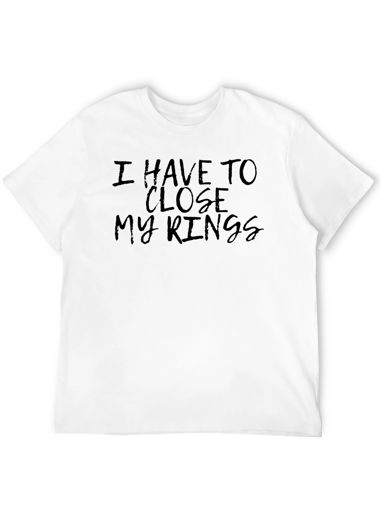 Black Funny Close My Rings Black T-Shirt view 12