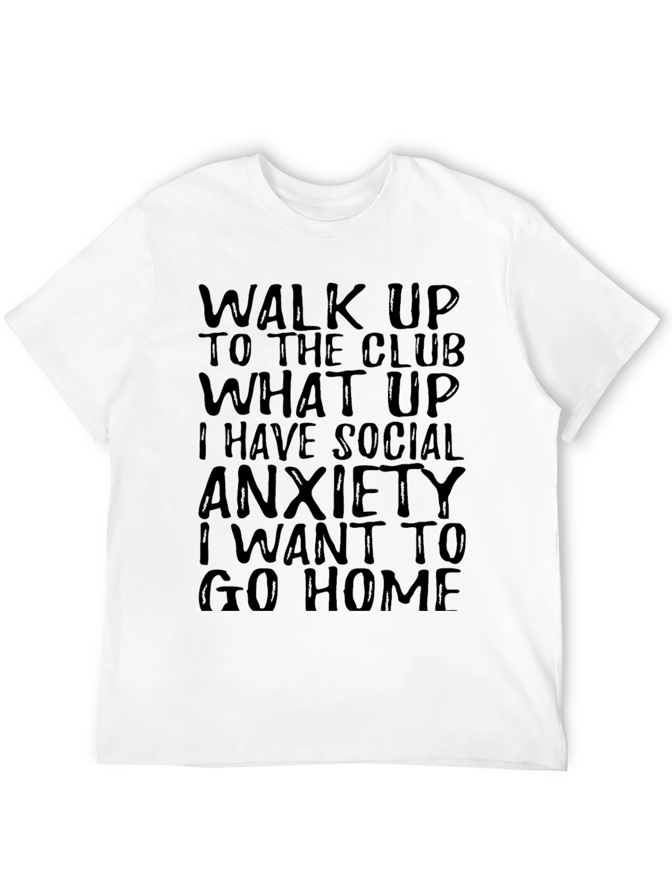 Black Social Anxiety Graphic Tee - Black Crewneck view 12