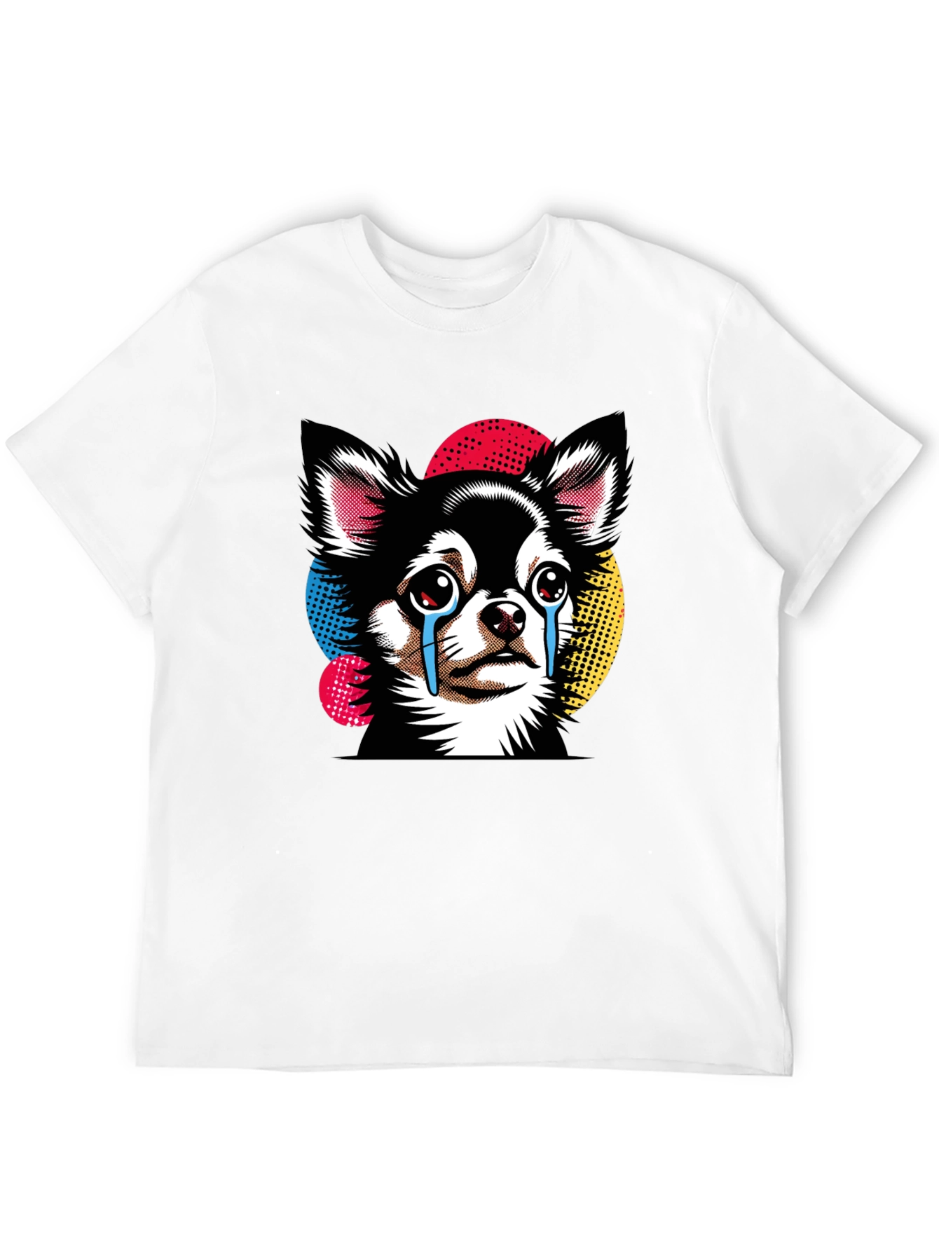 Black Crying Chihuahua Graphic Tee - Black Cotton T-Shirt view 12