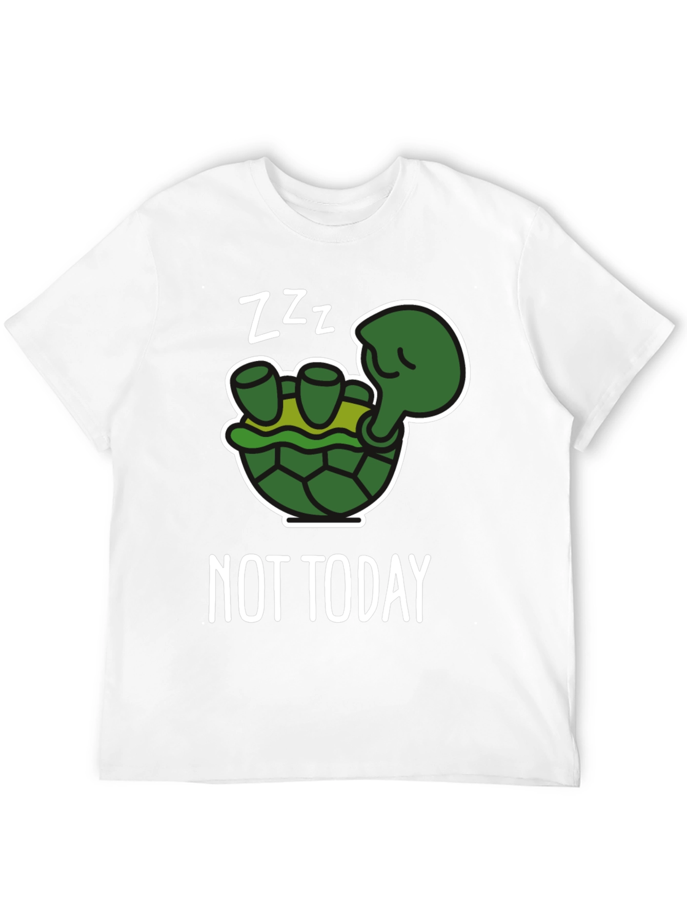 Black Funny Turtle "Not Today" Graphic T-Shirt view 12