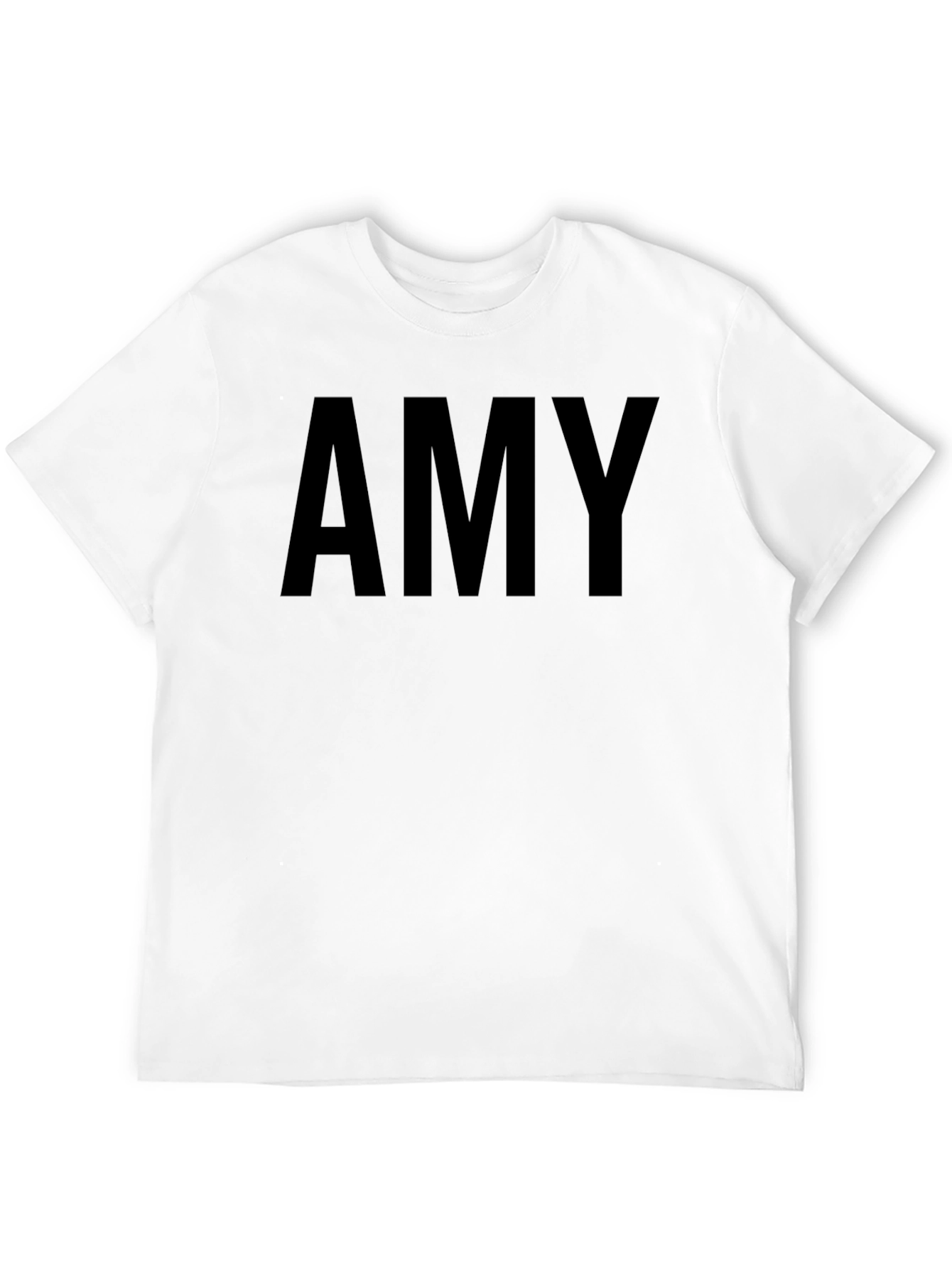 Black Personalized "Amy" Black Crew Neck T-Shirt view 12