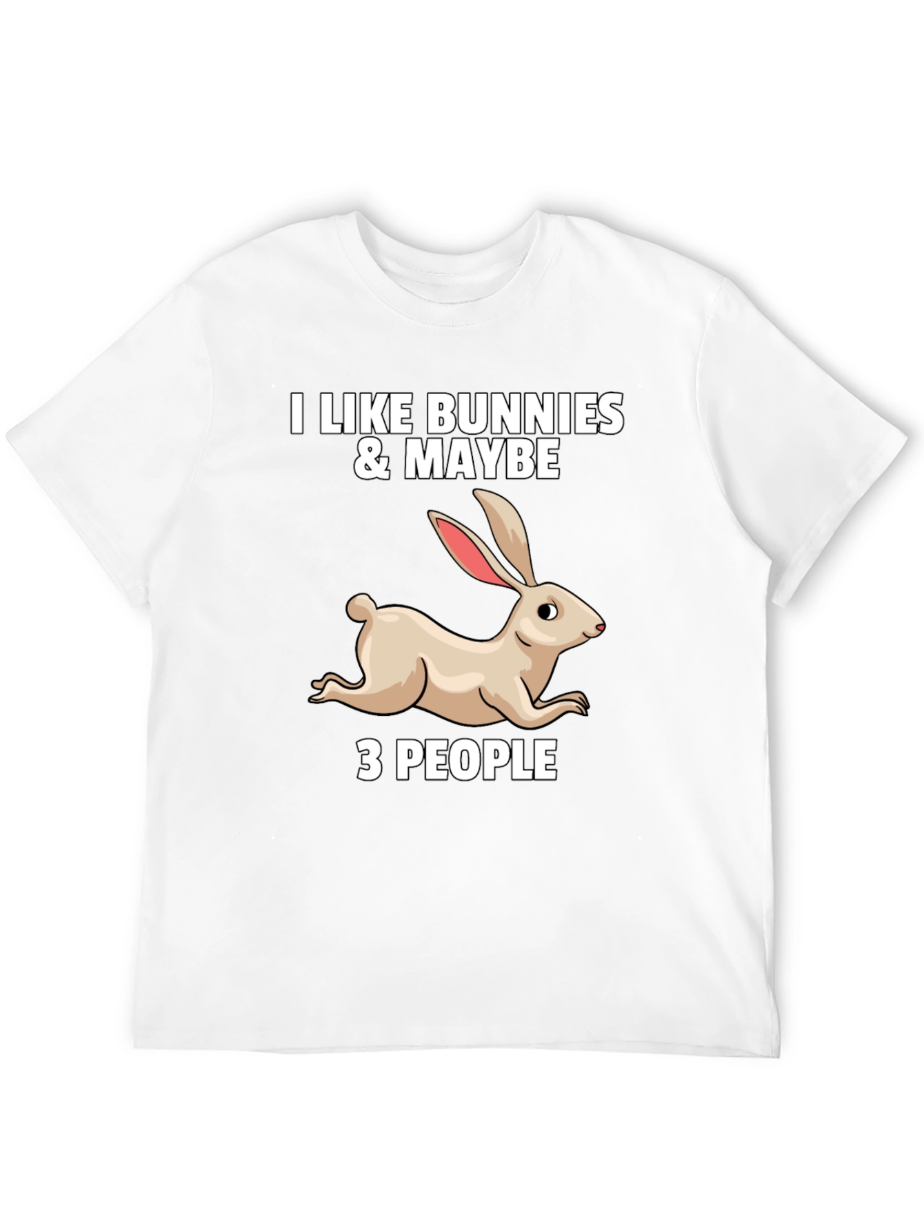 Black I Like Bunnies & Maybe 3 People Graphic T-Shirt view 12