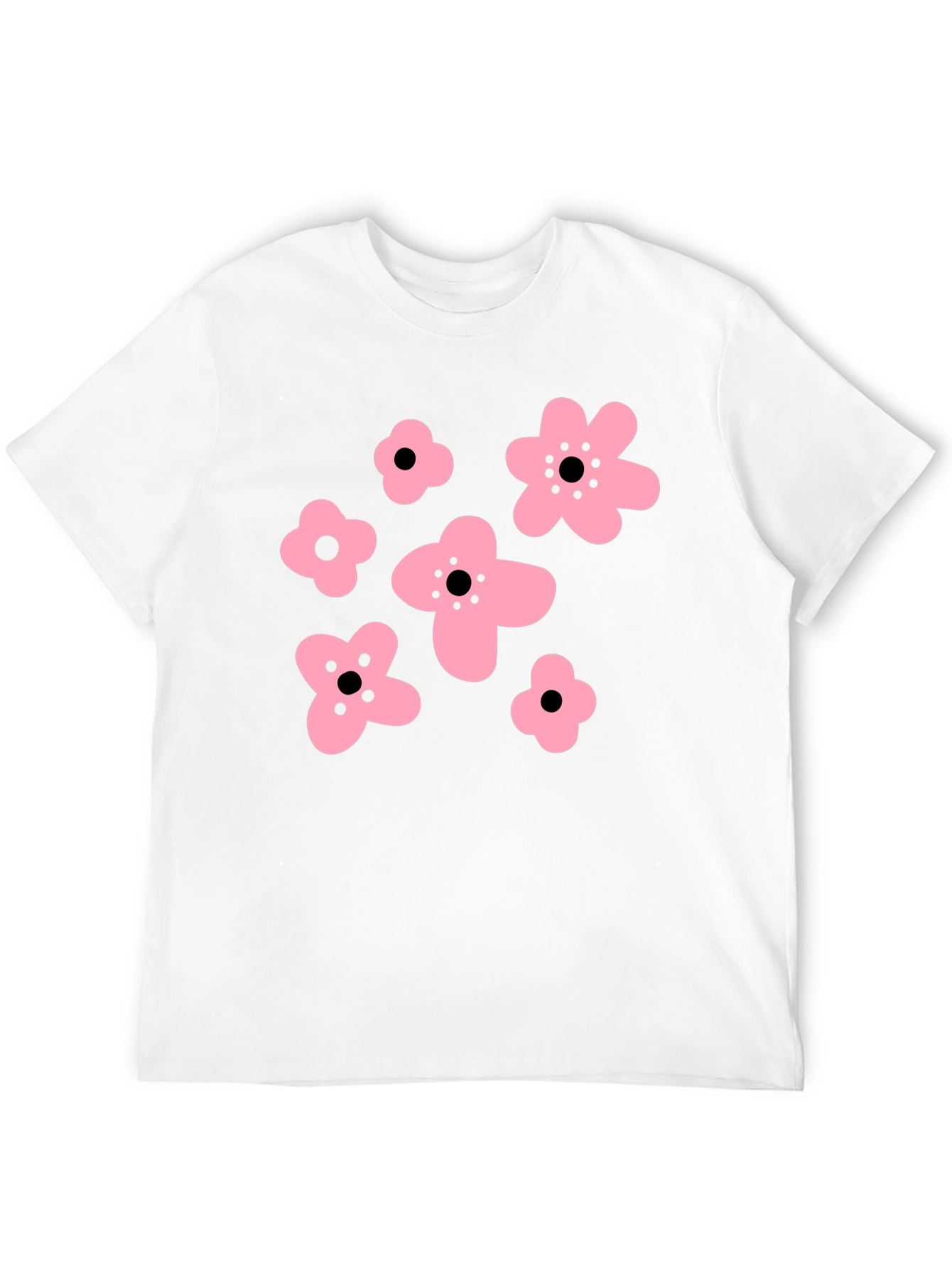 Black Pink Floral Graphic Black T-Shirt view 12