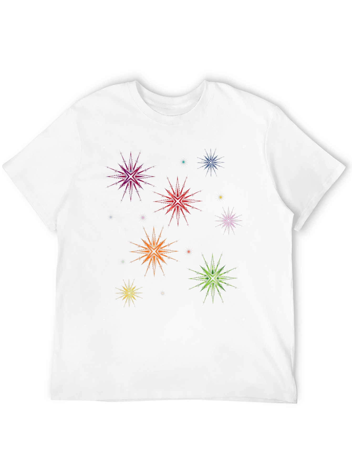 Black Colorful Starburst Graphic Black T-Shirt view 12