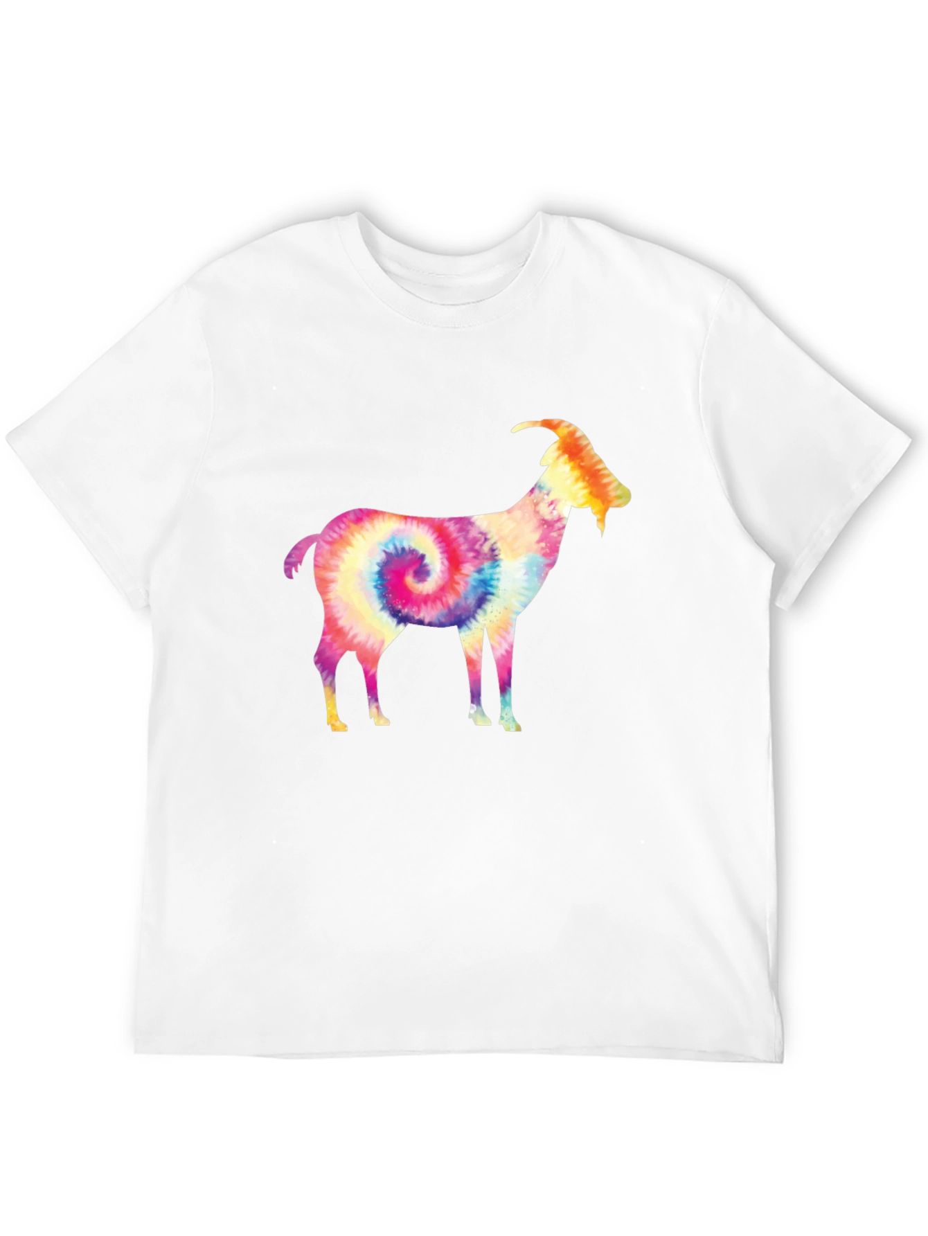 Black Tie-Dye Goat Graphic Tee - Black Cotton view 12