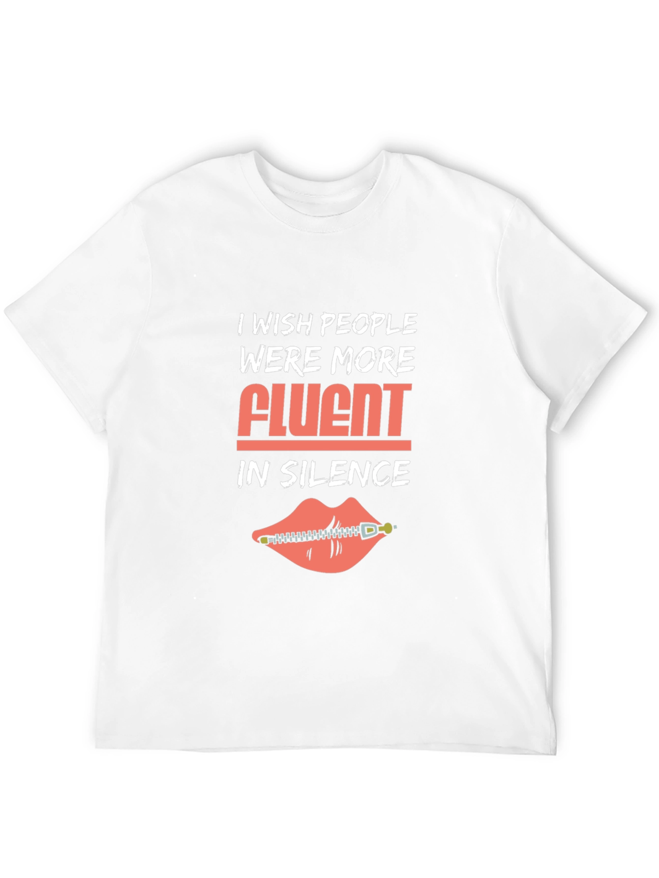 Black Funny Silence T-Shirt: I Wish People Were More Fluent view 12