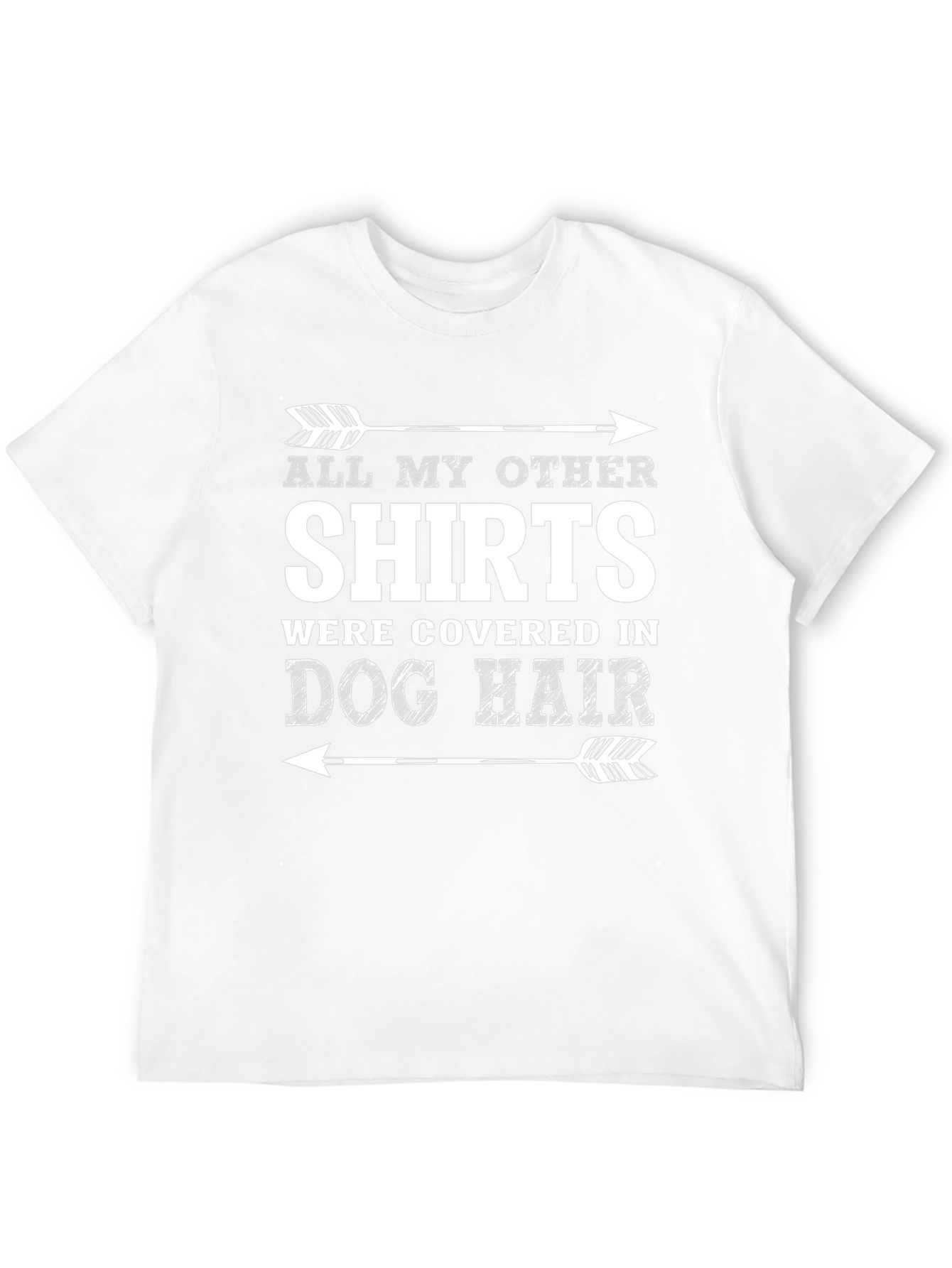 Black Dog Hair T-Shirt - Funny Arrow Design view 12