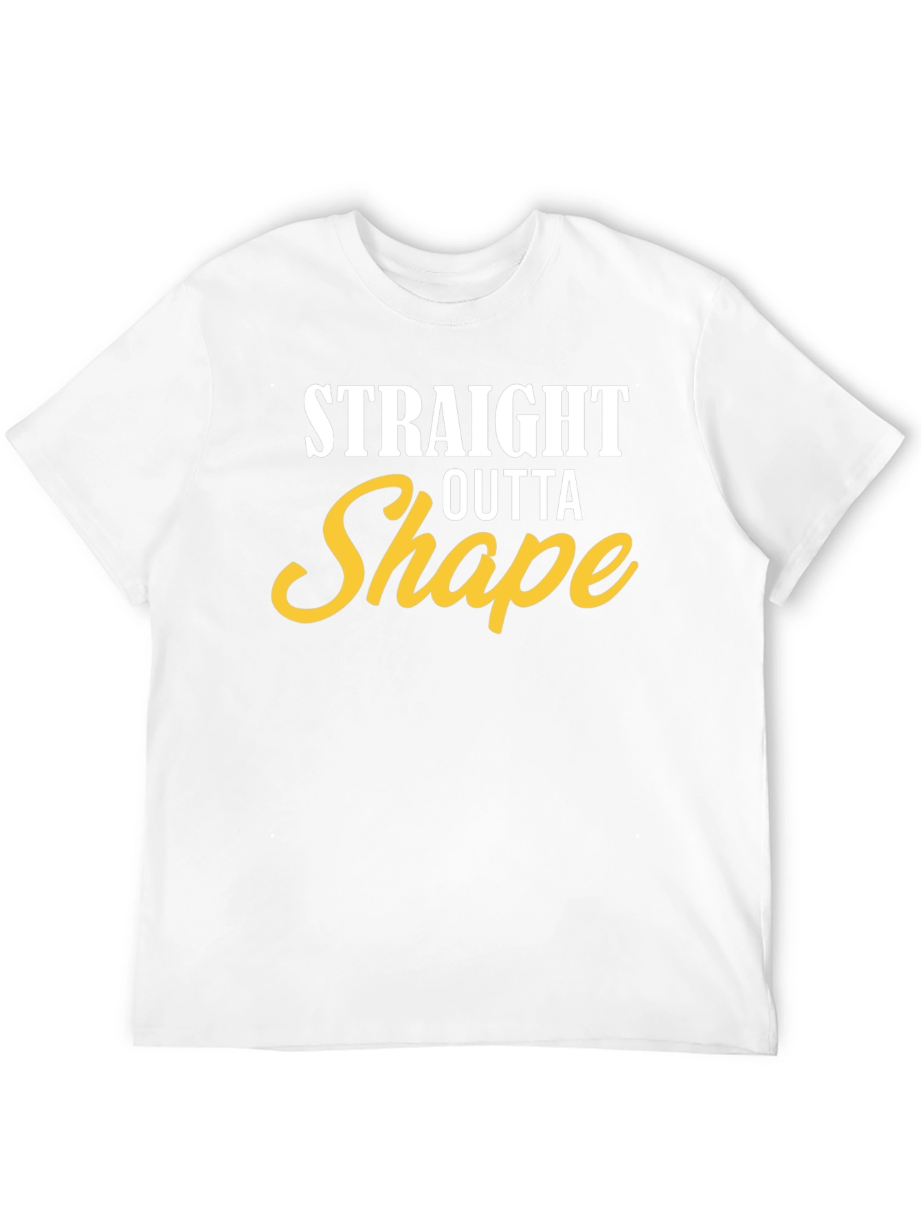 Black Straight Outta Shape Funny Men's T-Shirt view 12