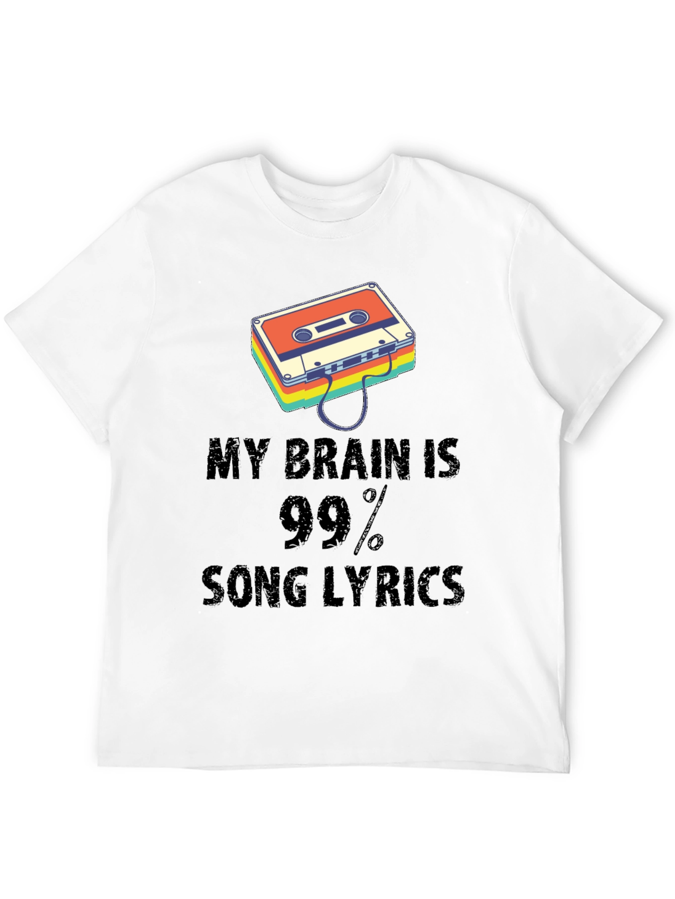Black Song Lyrics Mindset T-Shirt view 12