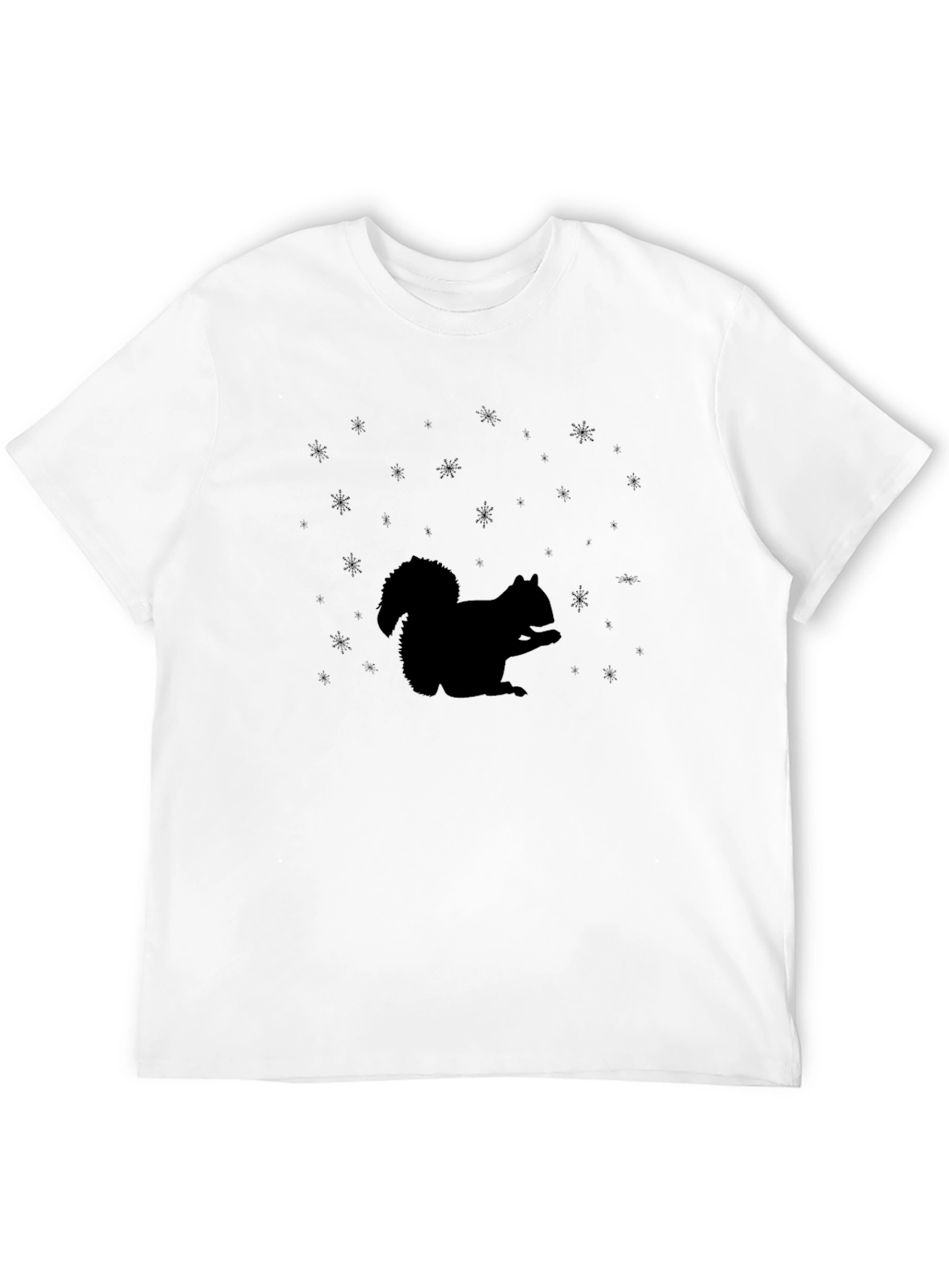 Black Squirrel Silhouette T-Shirt - Black Graphic Tee view 12