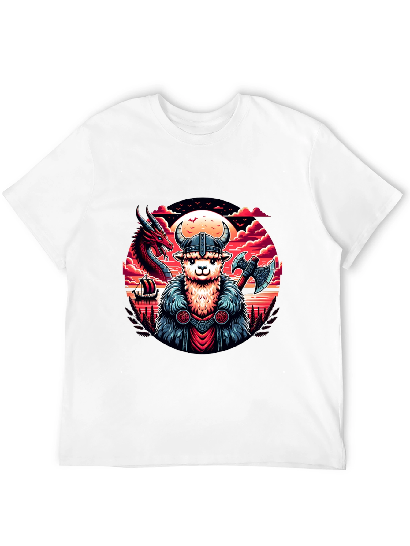 Black Viking Alpaca Graphic Tee view 12