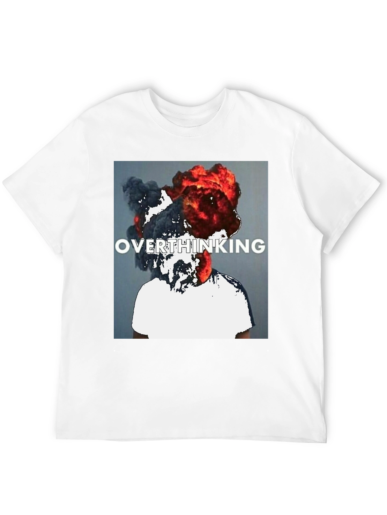 Black Overthinking Graphic Tee - Unique Statement T-Shirt view 12