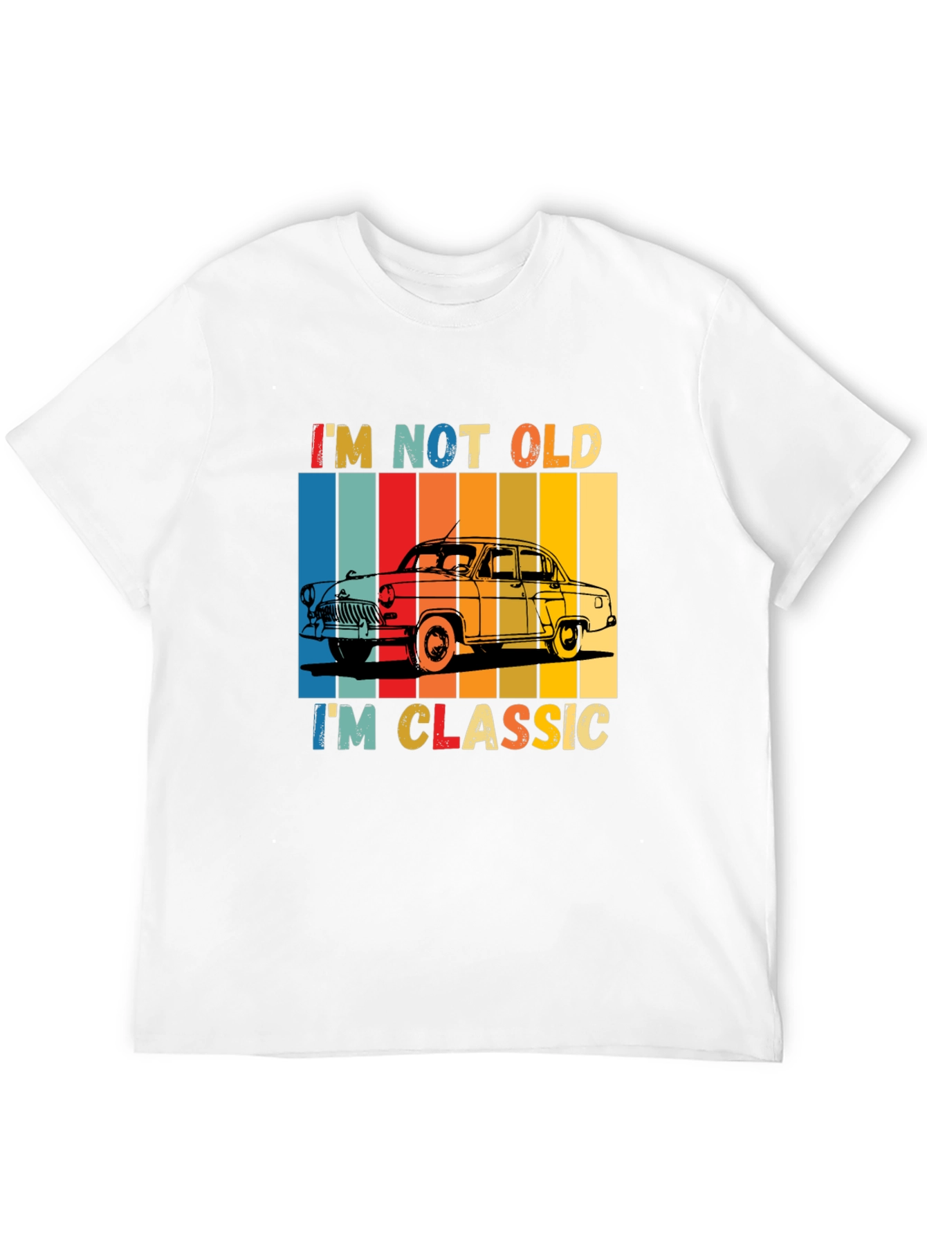 Black Classic Car T-Shirt - "I'm Not Old, I'm Classic" view 12