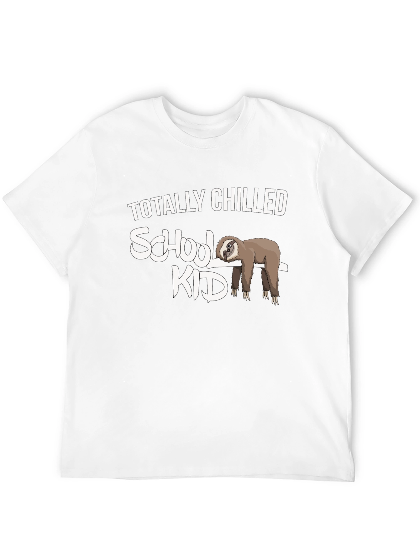 Black Totally Chilled Sloth School Kid Graphic Tee view 12