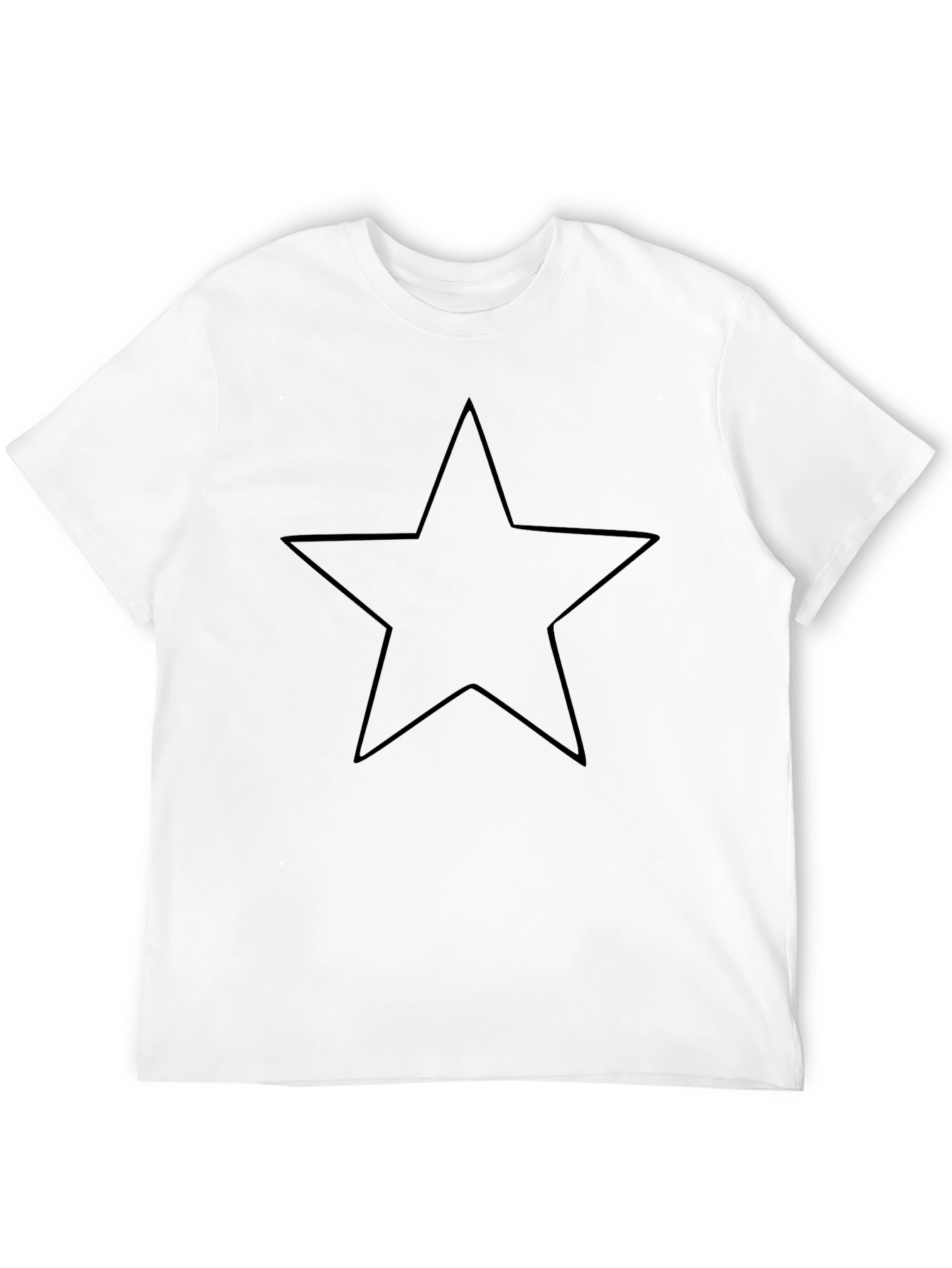 Black Men's Black Star Graphic Crew Neck T-Shirt view 12