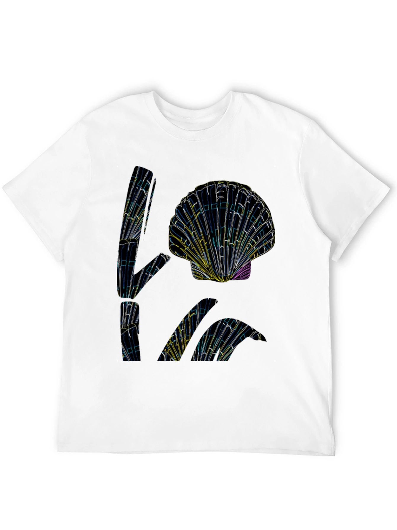 Black Abstract Seashell Graphic Tee - Black view 12