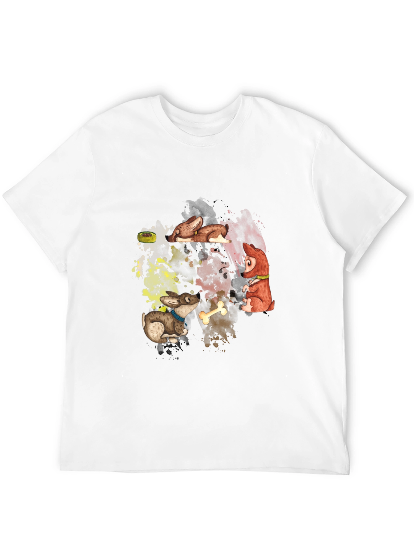 Black Cartoon Dogs Graphic Black T-Shirt view 12